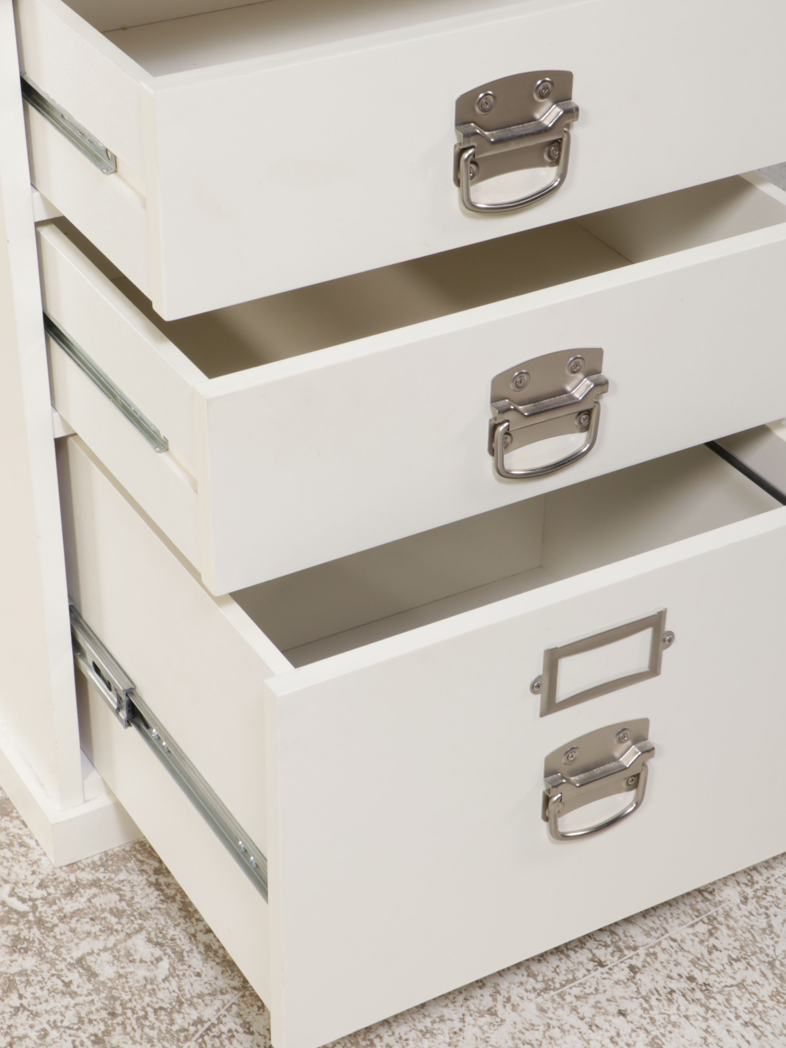 Contemporary Outlook International White-Finished Desk Console