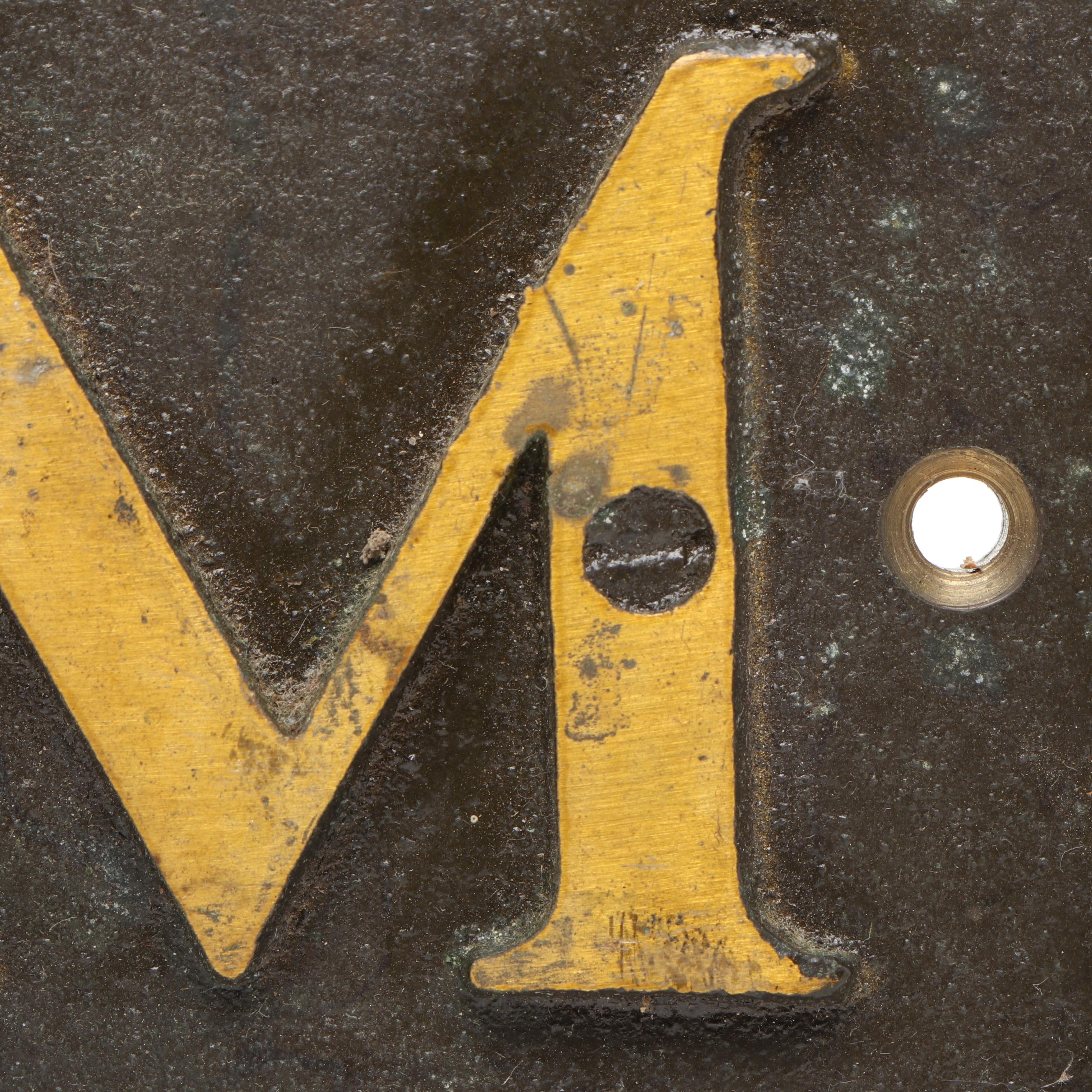 Vintage Cast Iron with Brass Decals Gymnasium Sign