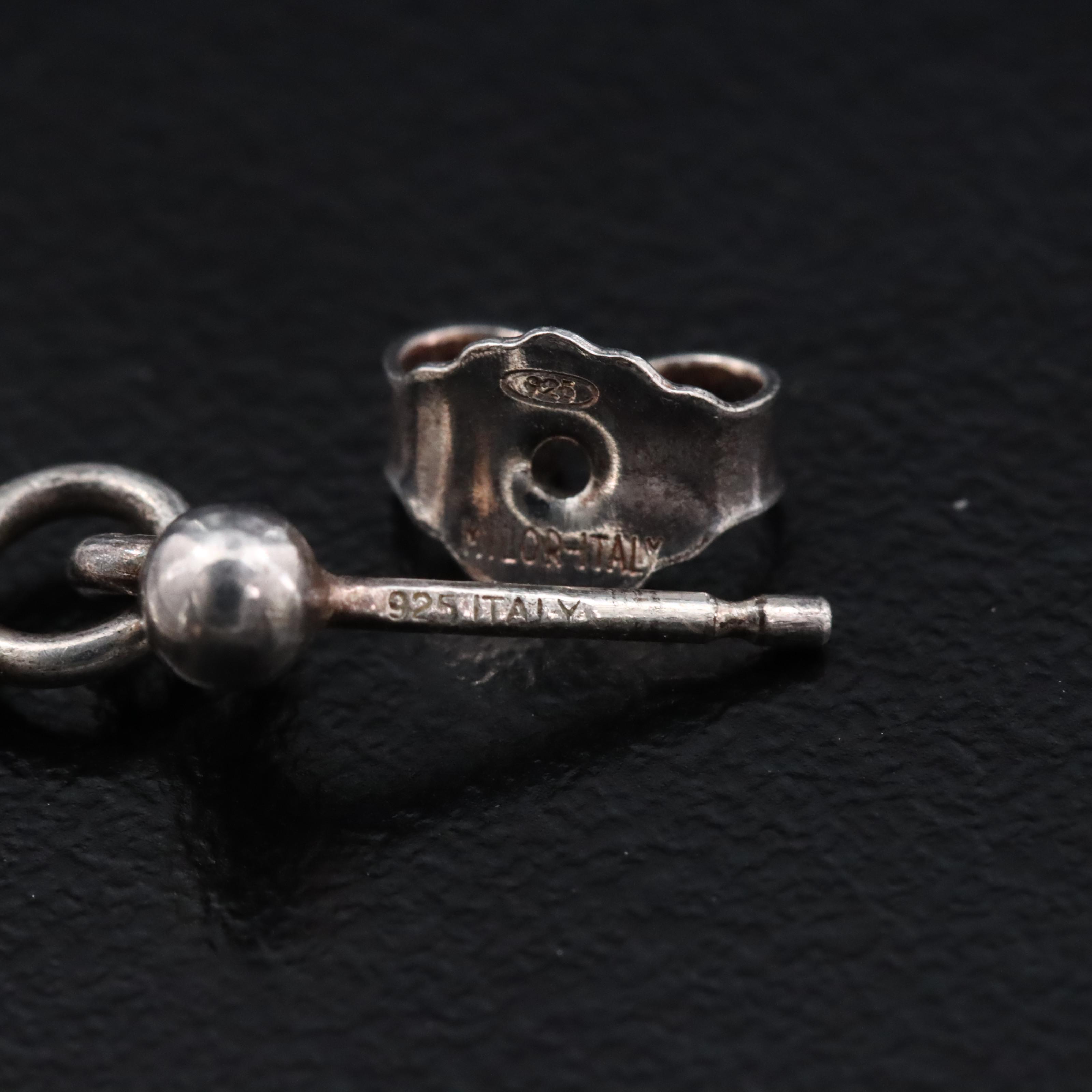 Italian Milor Sterling Earrings with 1991 and 1992 Italy 100-Lire Coins