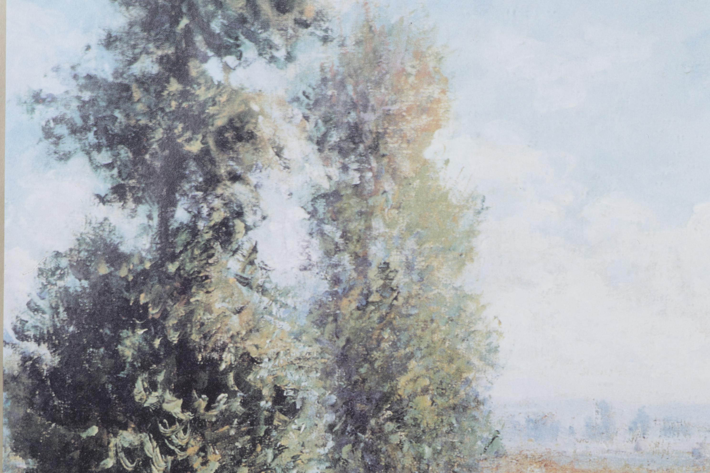 Offseth Lithograph Poster after Claude Monet "Meadow with Poplars"