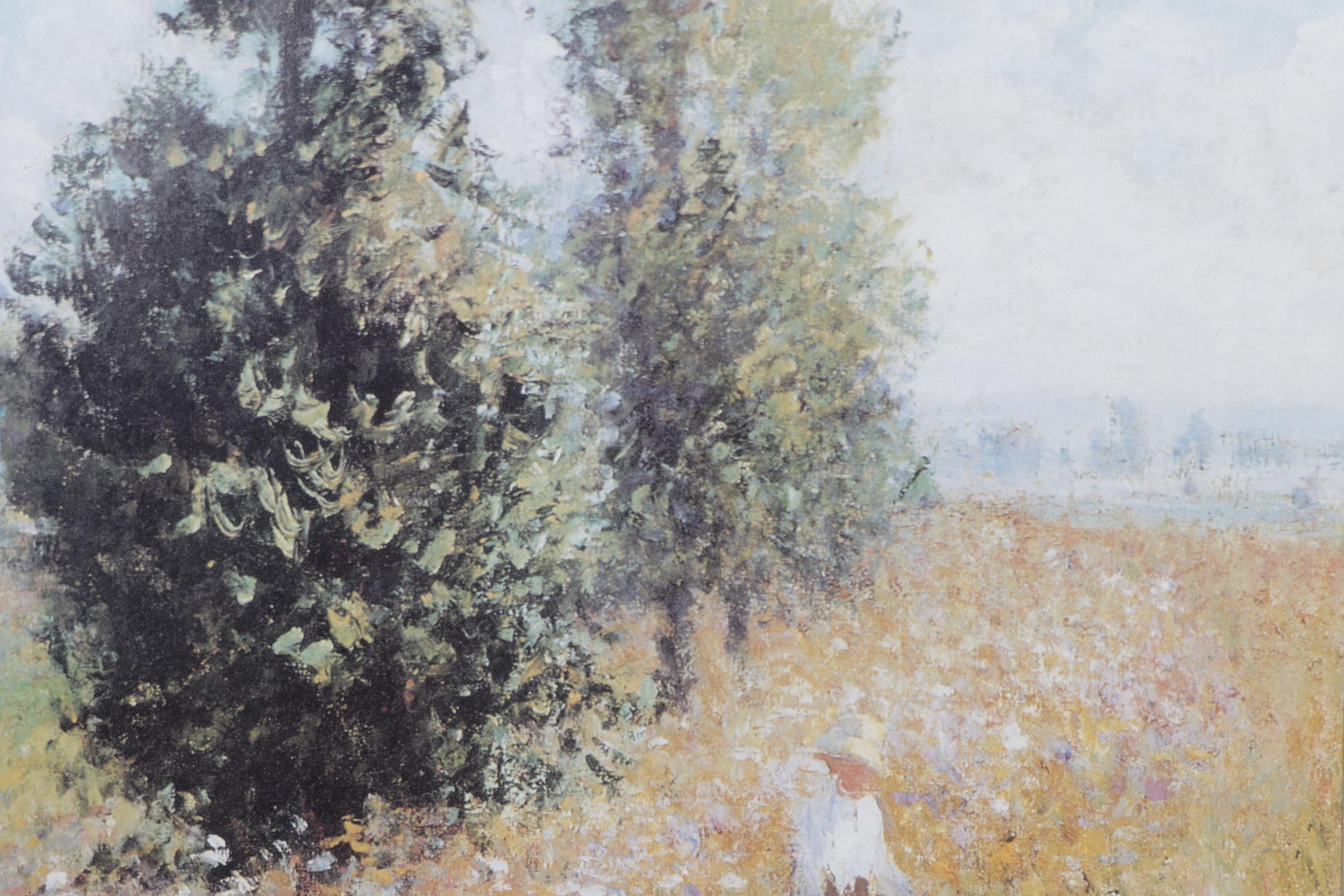 Offseth Lithograph Poster after Claude Monet "Meadow with Poplars"