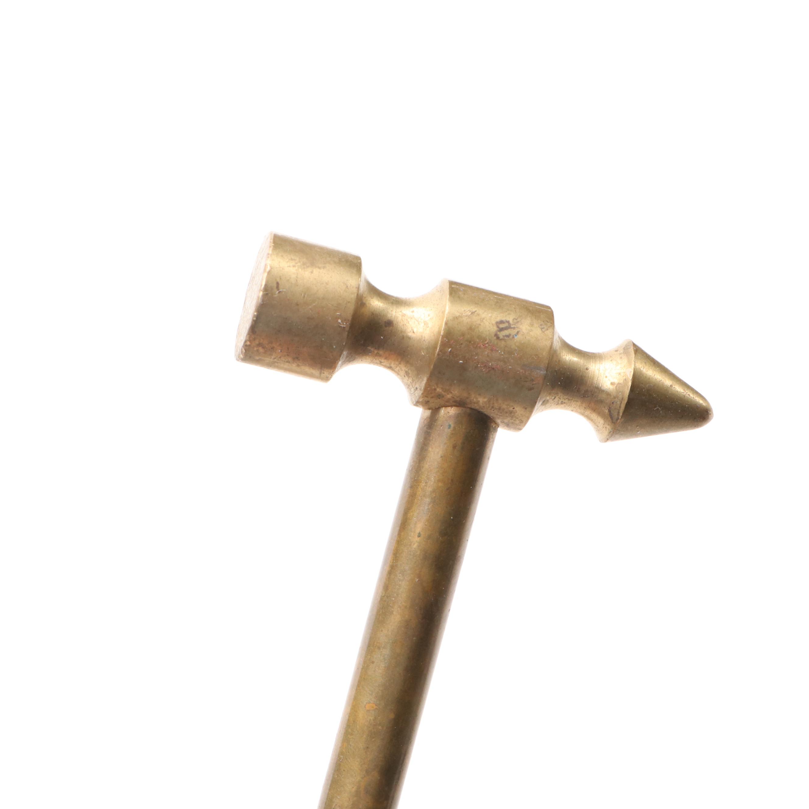 Wood and Brass Peg with Dice Set and Brass Hammer