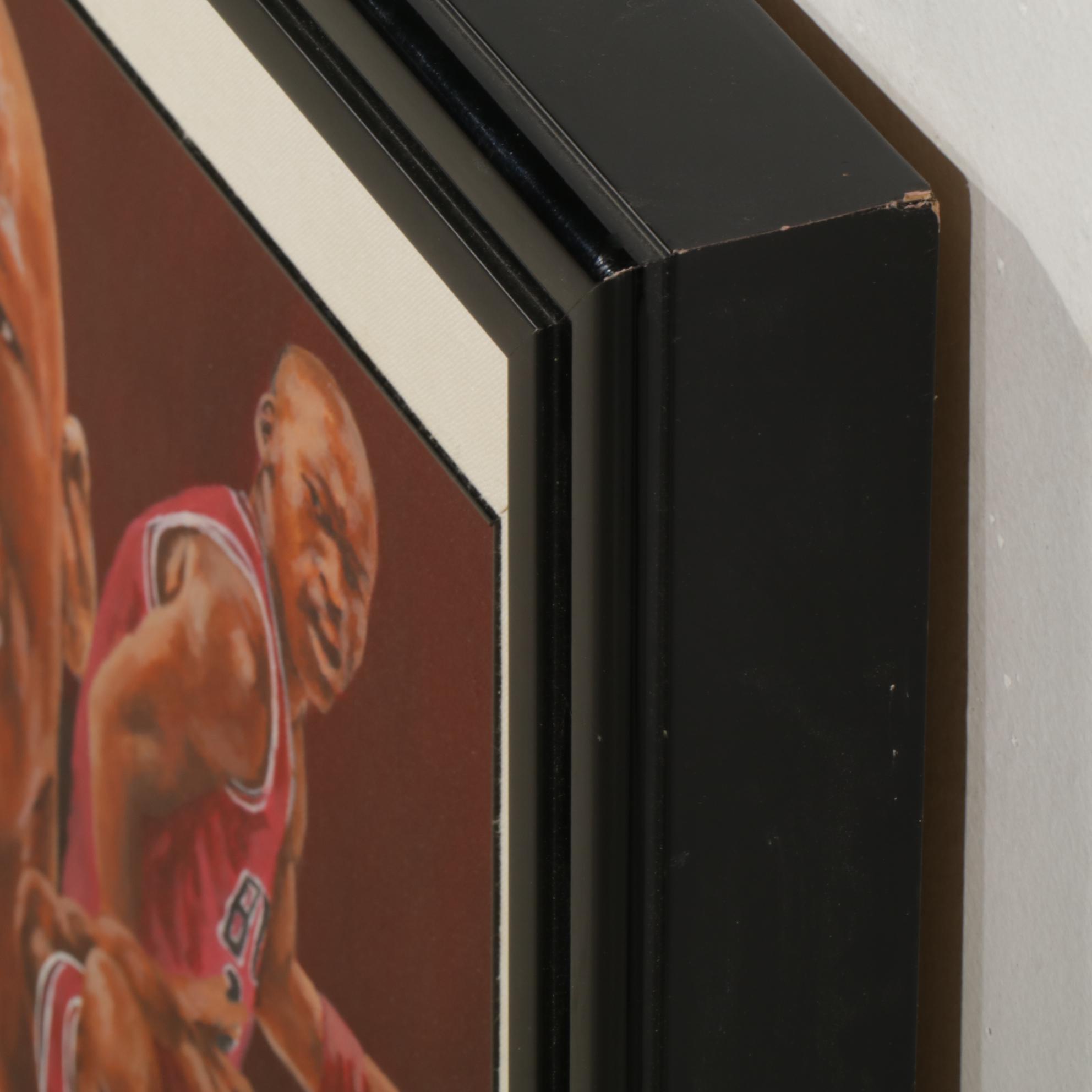 Lucas Oil Painting of Collaged Portraits of Michael Jordan in Motion, 1997