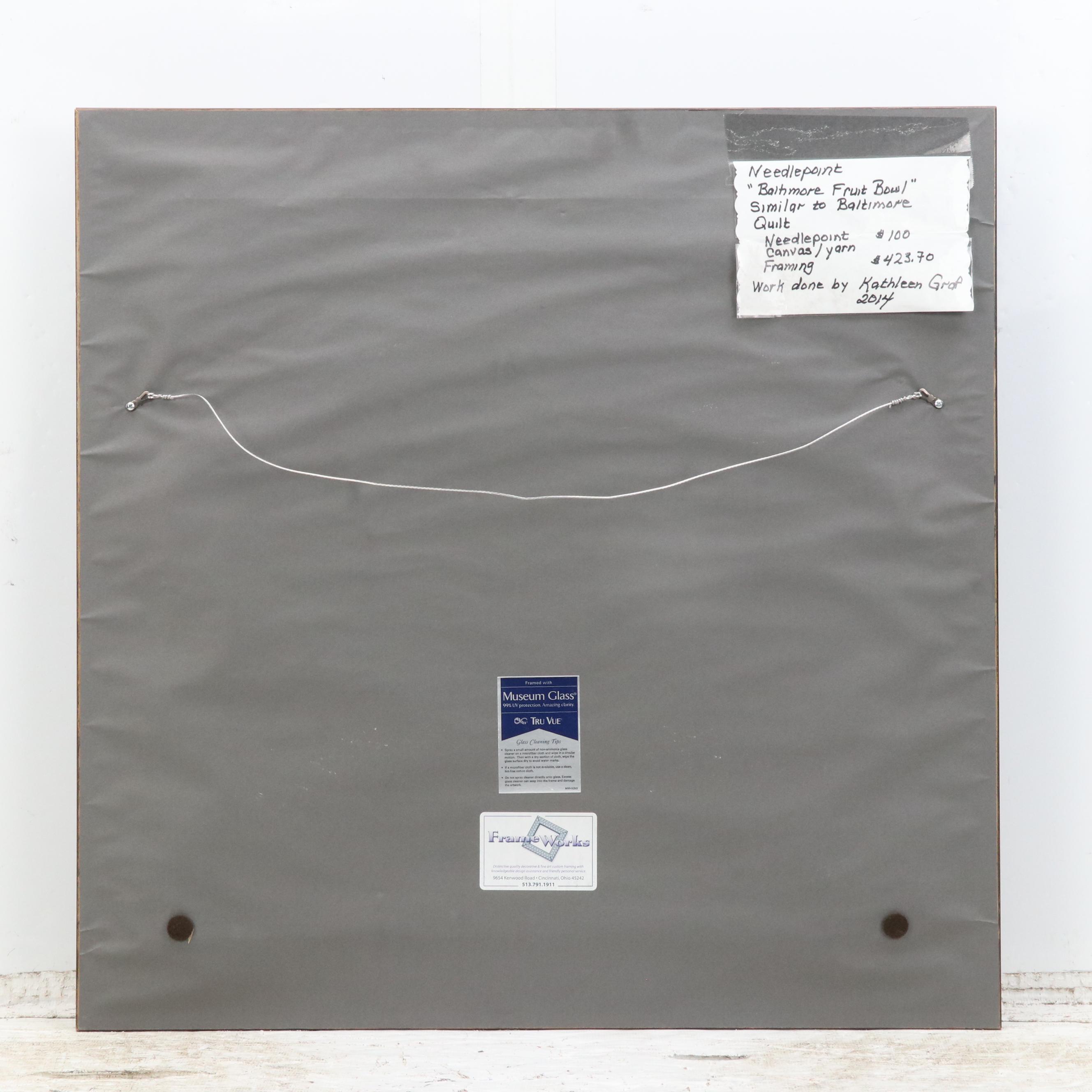 Kathleen Graf Needlepoint "Baltimore Bowl" & "Baltimore Urn" by Kaffe Fasset