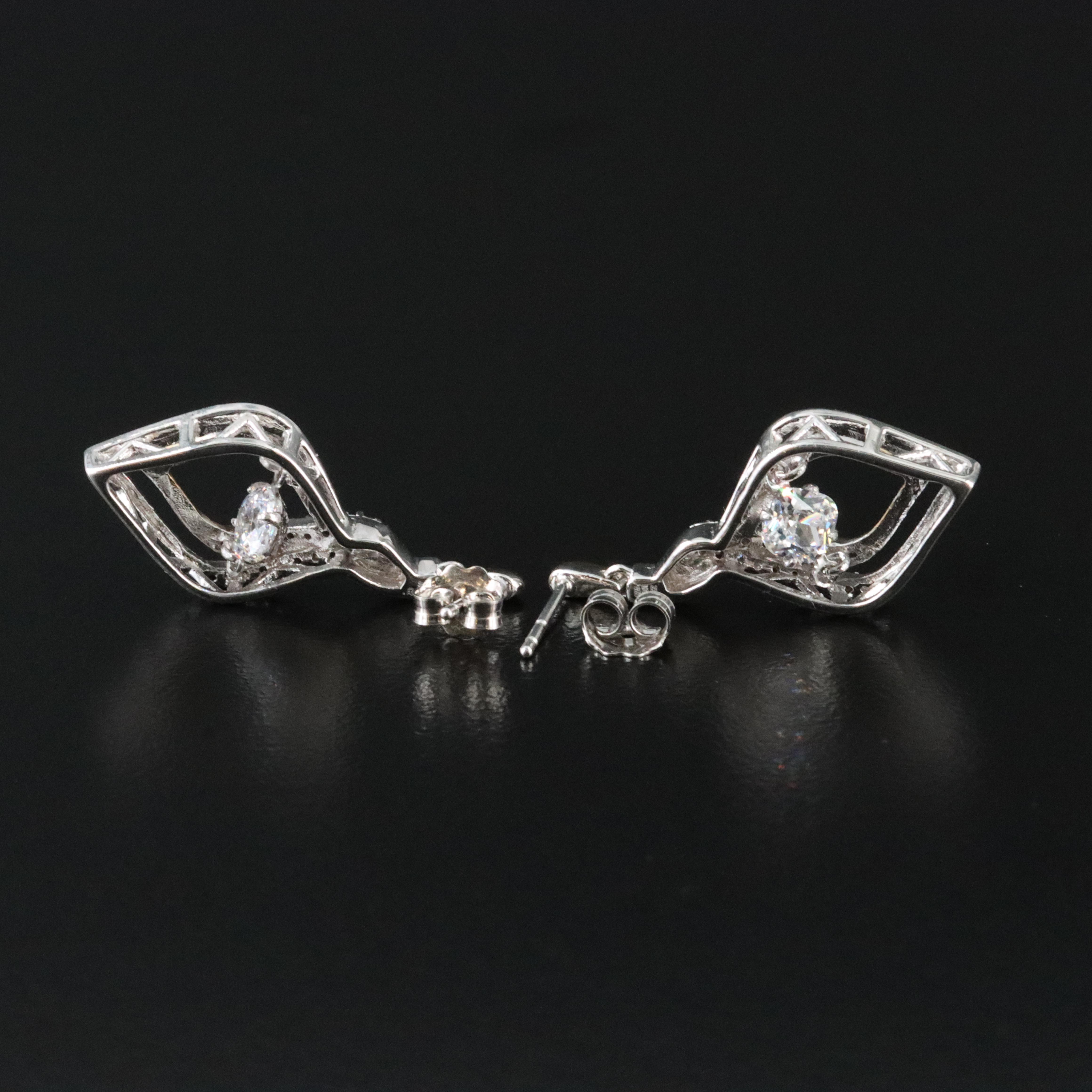 Sterling CZ Trembler Earrings