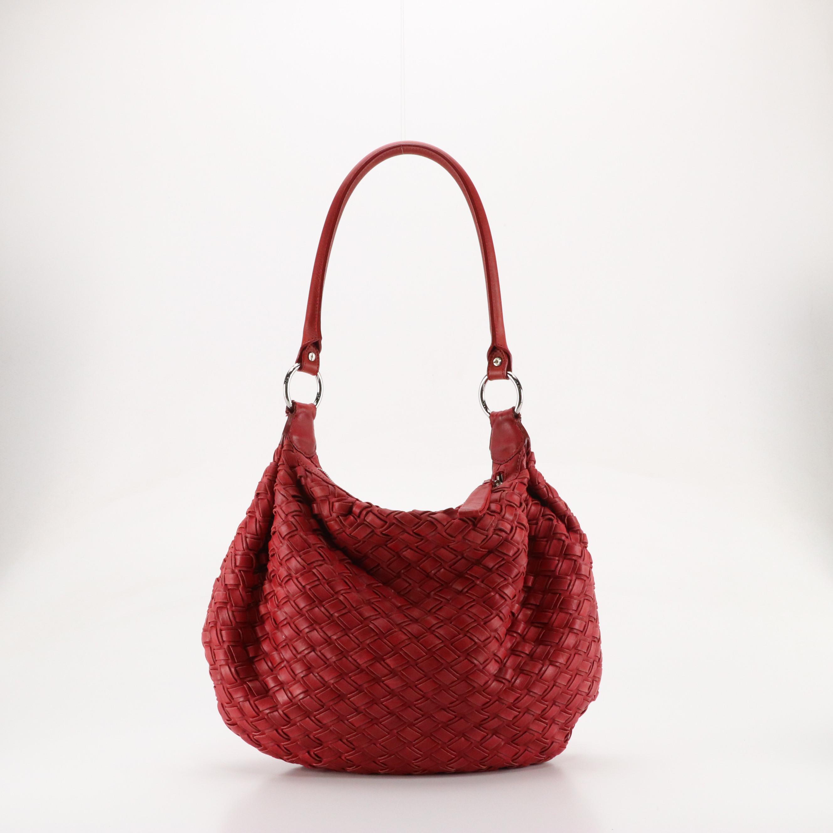Miu Miu Hobo Bag in Red Woven Leather