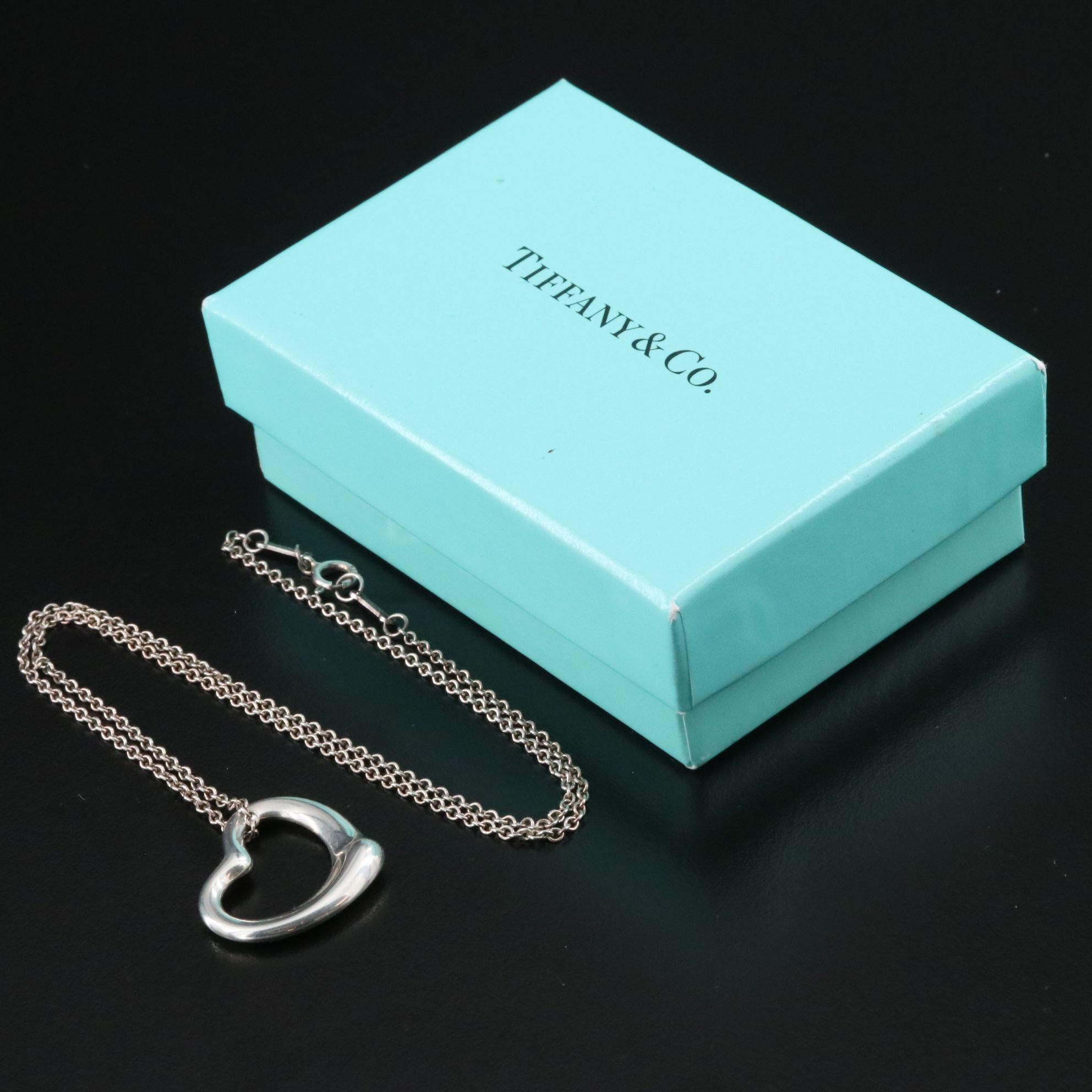 Elsa Peretti for Tiffany & Co. Open Heart Sterling Pendant Necklace