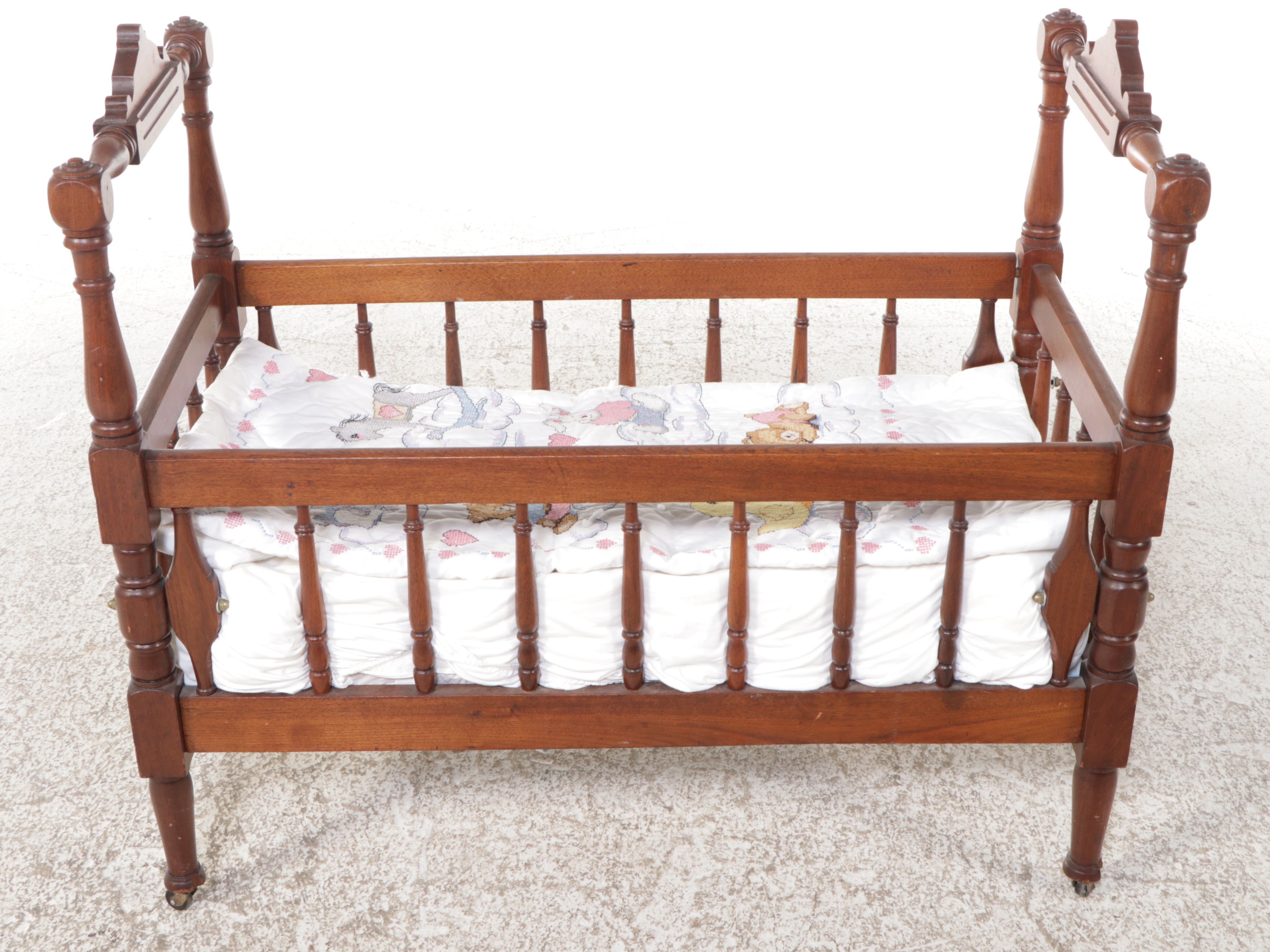 Victorian Eastlake Style Walnut Child's Bed, Late 19th/Early 20th Century