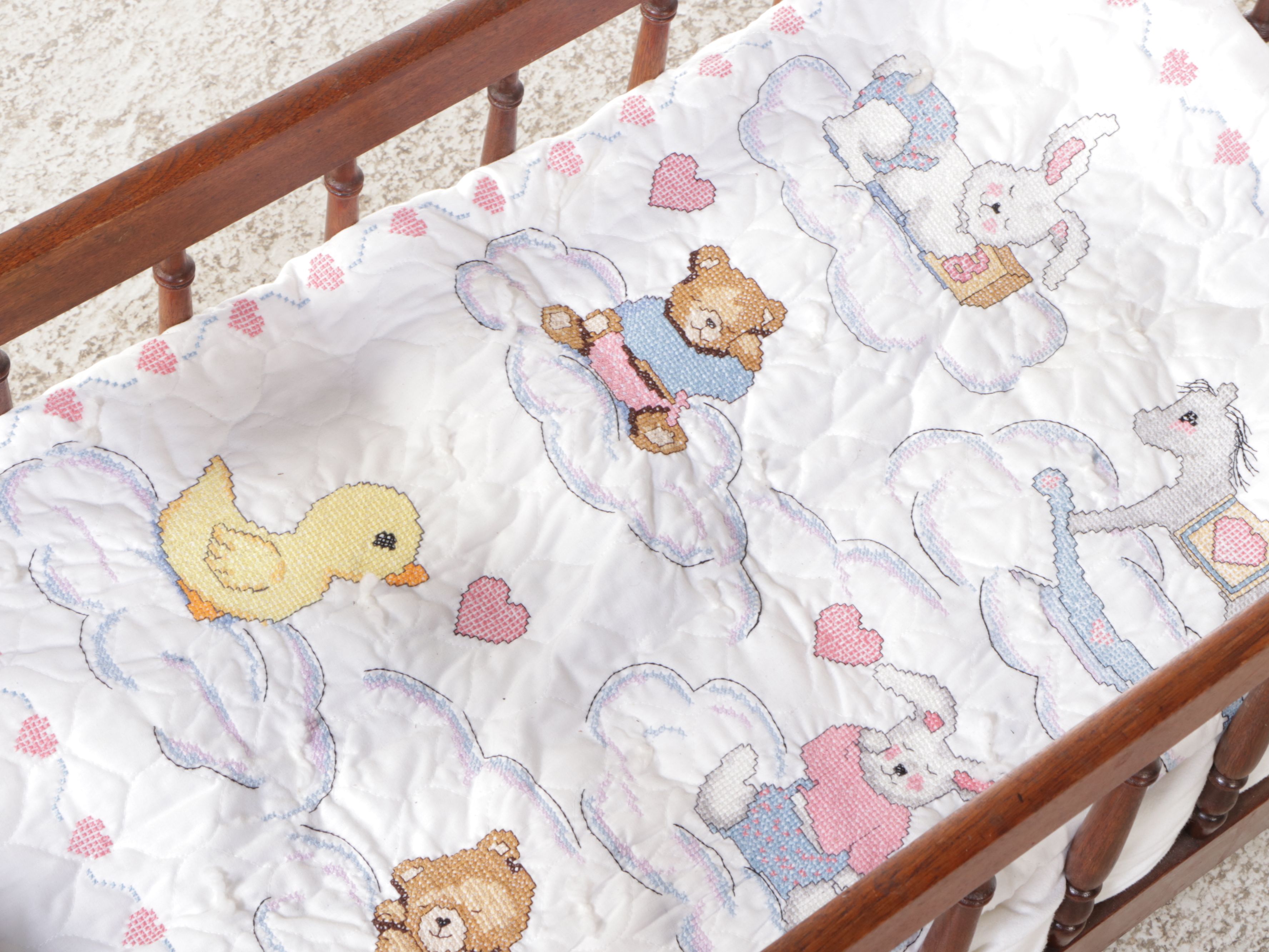 Victorian Eastlake Style Walnut Child's Bed, Late 19th/Early 20th Century