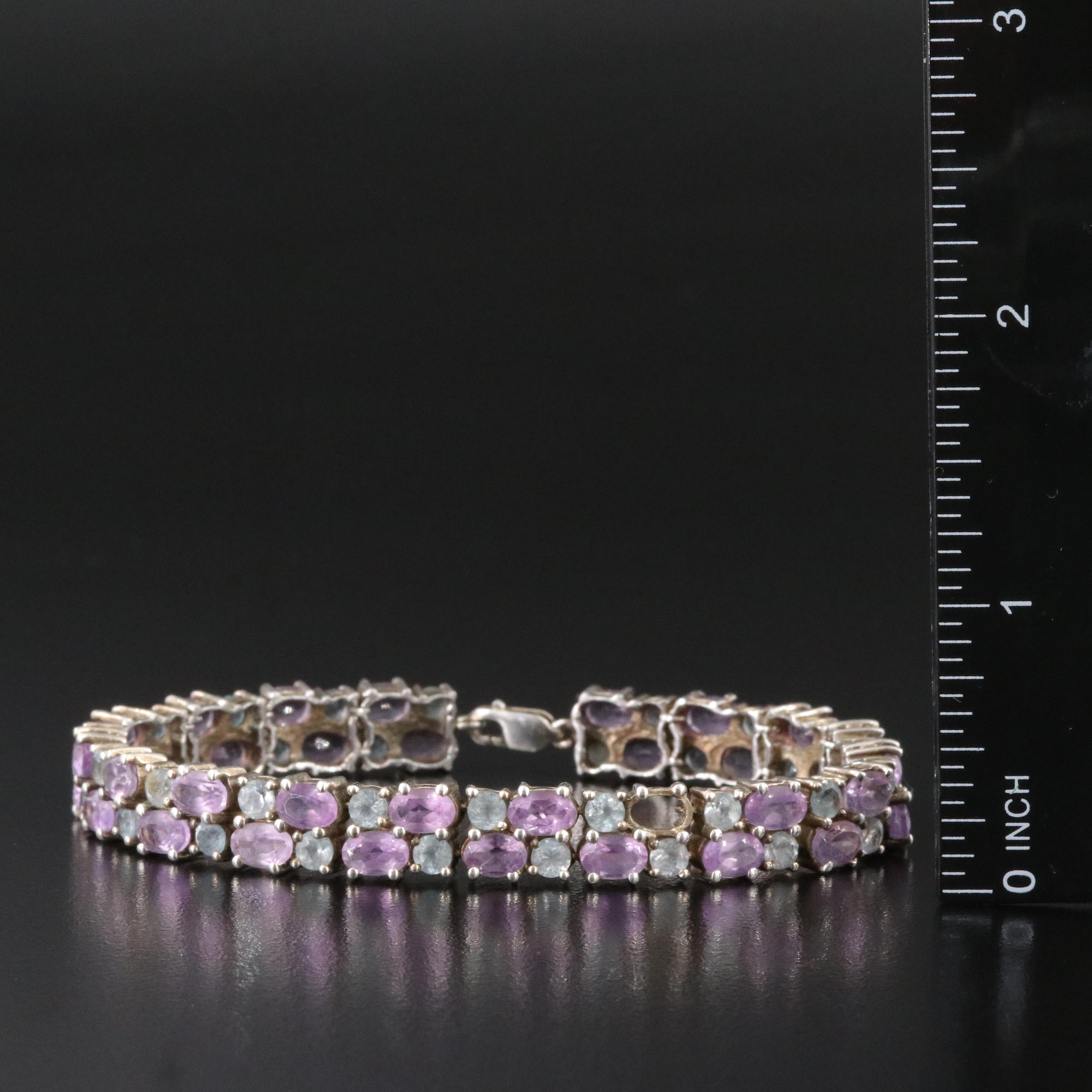 Sterling Amethyst and Blue Topaz Bracelet