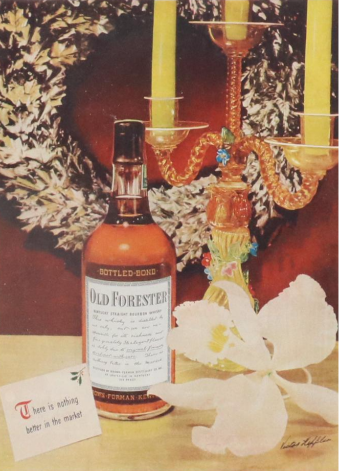 Old Forester and Kentucky Tavern Reproduction Offset Lithographic Advertisments