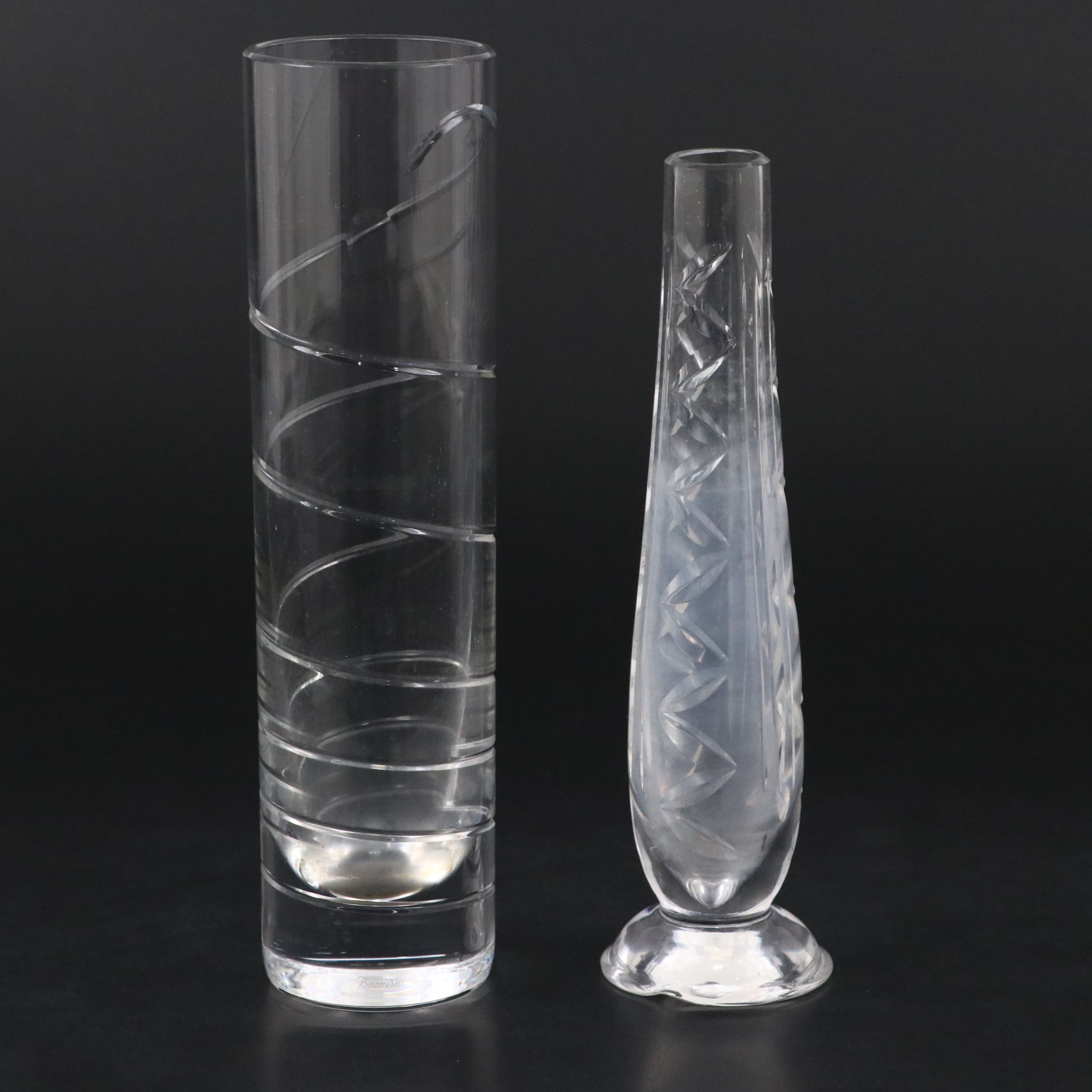 Baccarat "Orgue" and Waterford Crystal Bud Vases