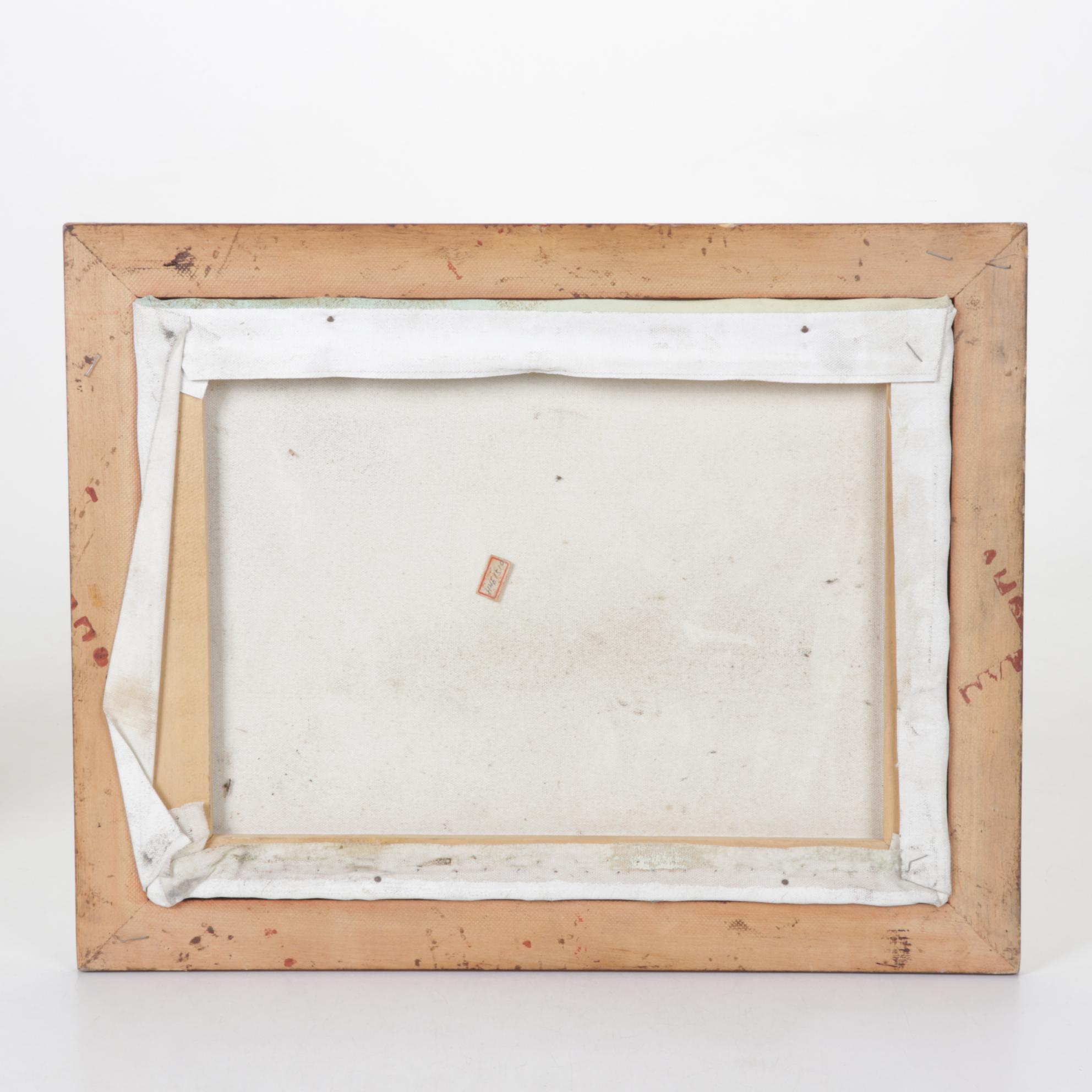 Oil Painting of Autumnal Forest and Mountain Scene