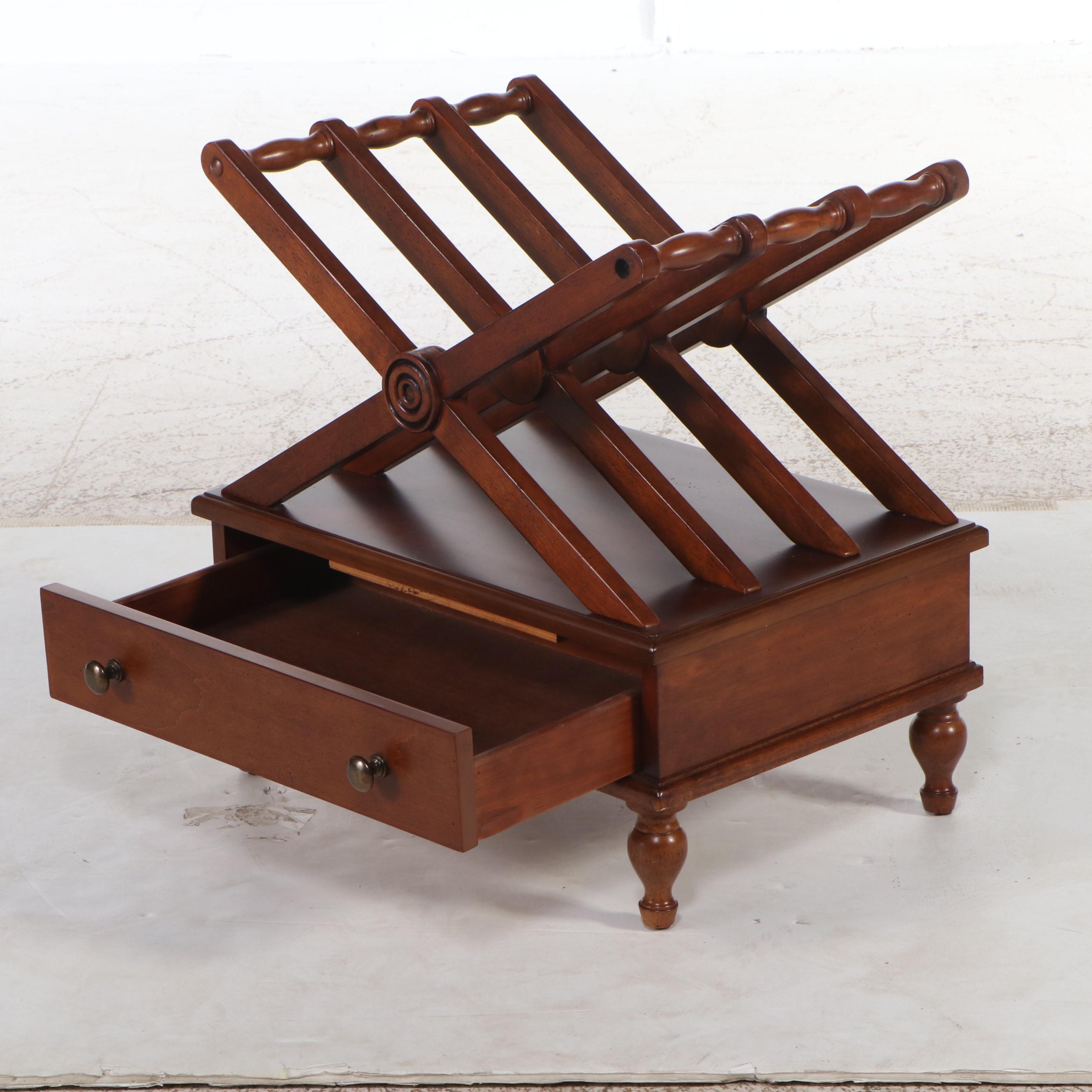 Regency Style Mahogany Canterbury Magazine Rack, 20th Century