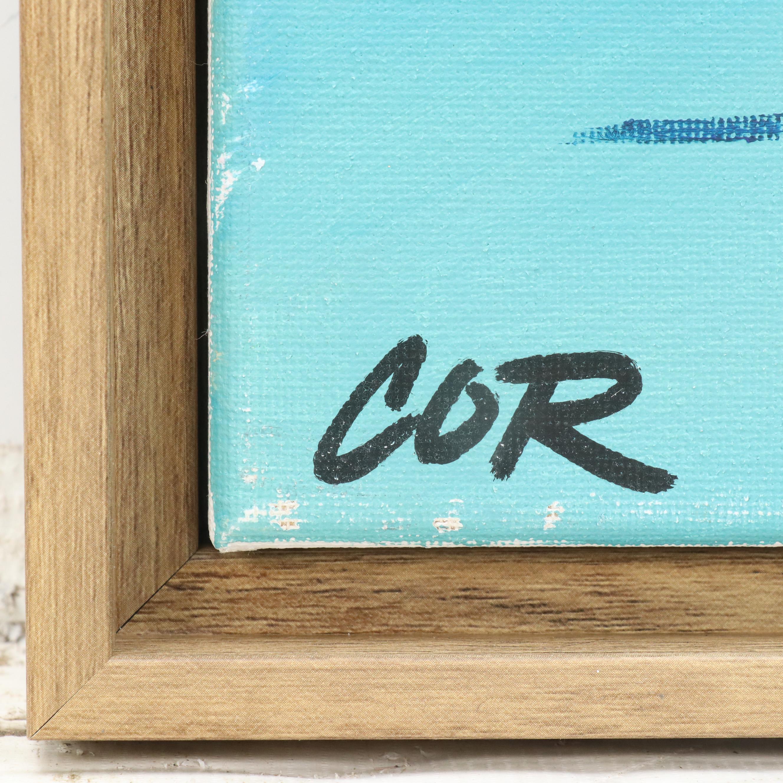 Corbellic Stylized Acrylic Painting of Flamingos, 2025