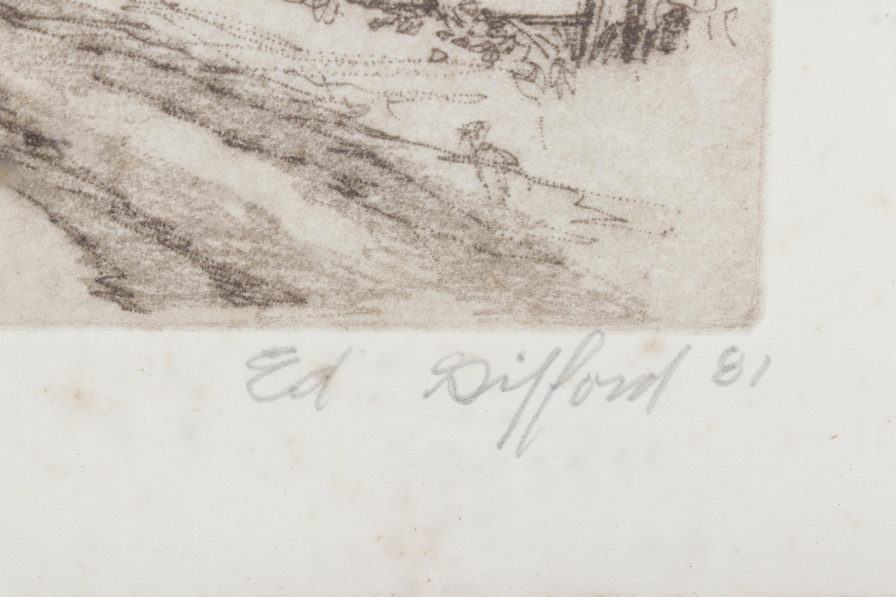 Ed Gifford "Goin to Church" Hand Pulled Etching, 1981