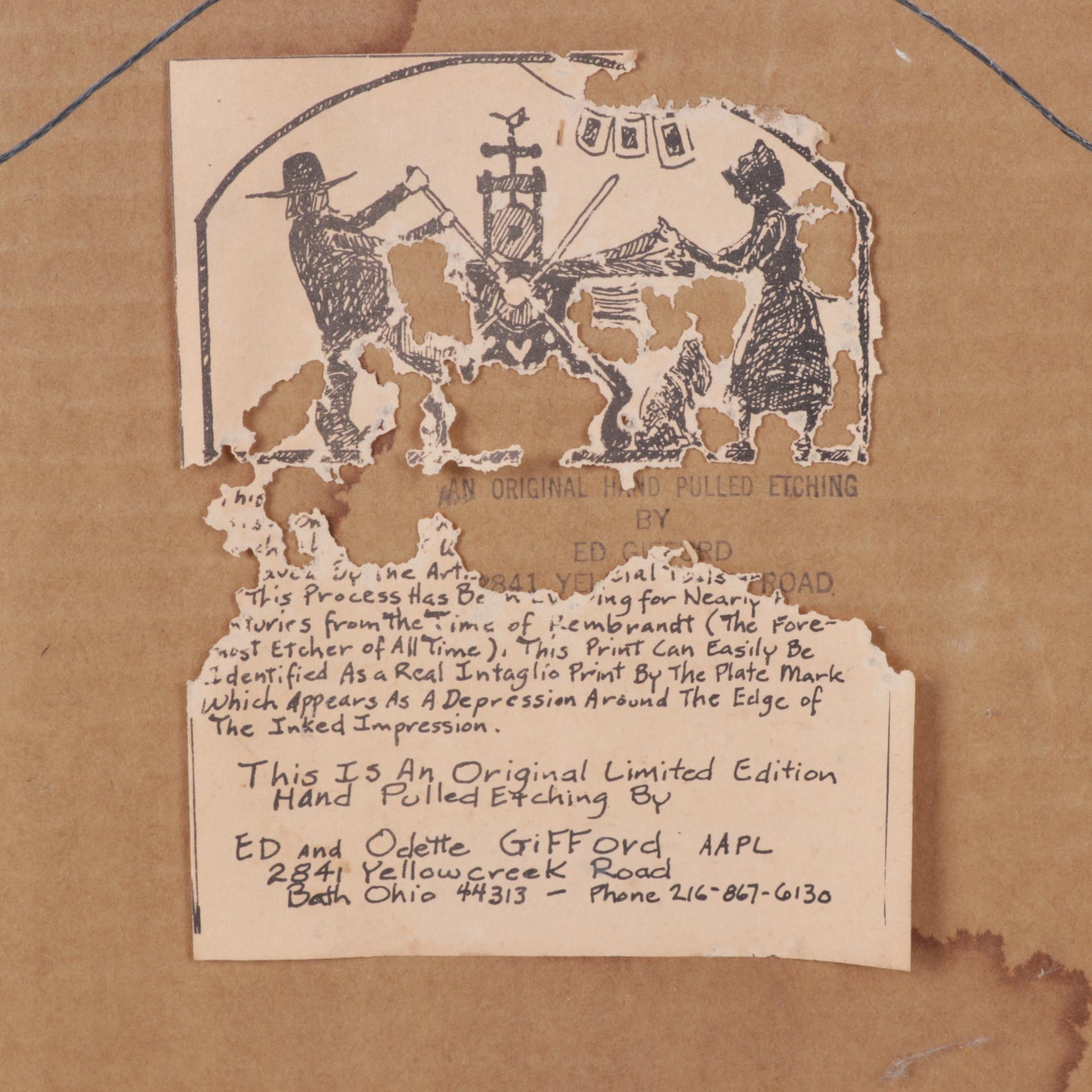 Ed Gifford "Goin to Church" Hand Pulled Etching, 1981