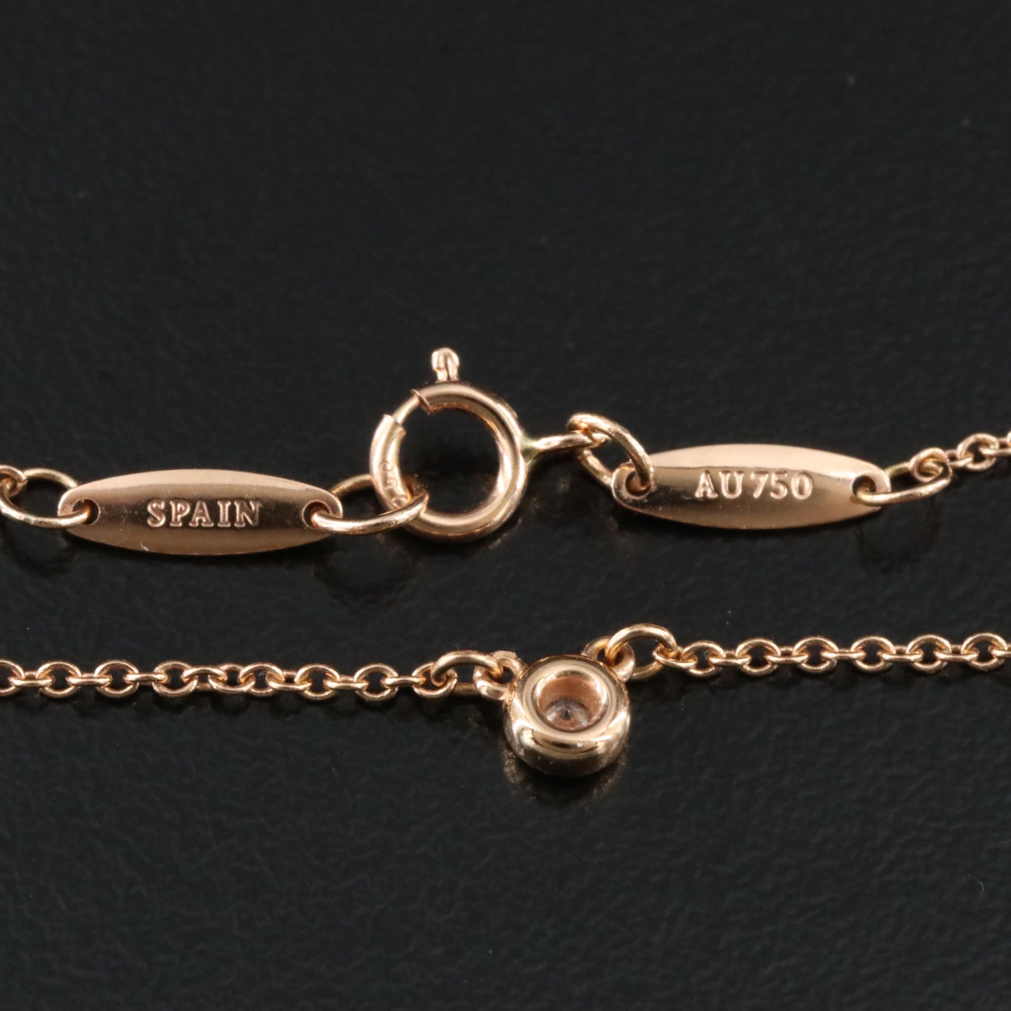 Elsa Peretti for Tiffany & Co. 18K Rose Gold Diamond Solitaire Necklace