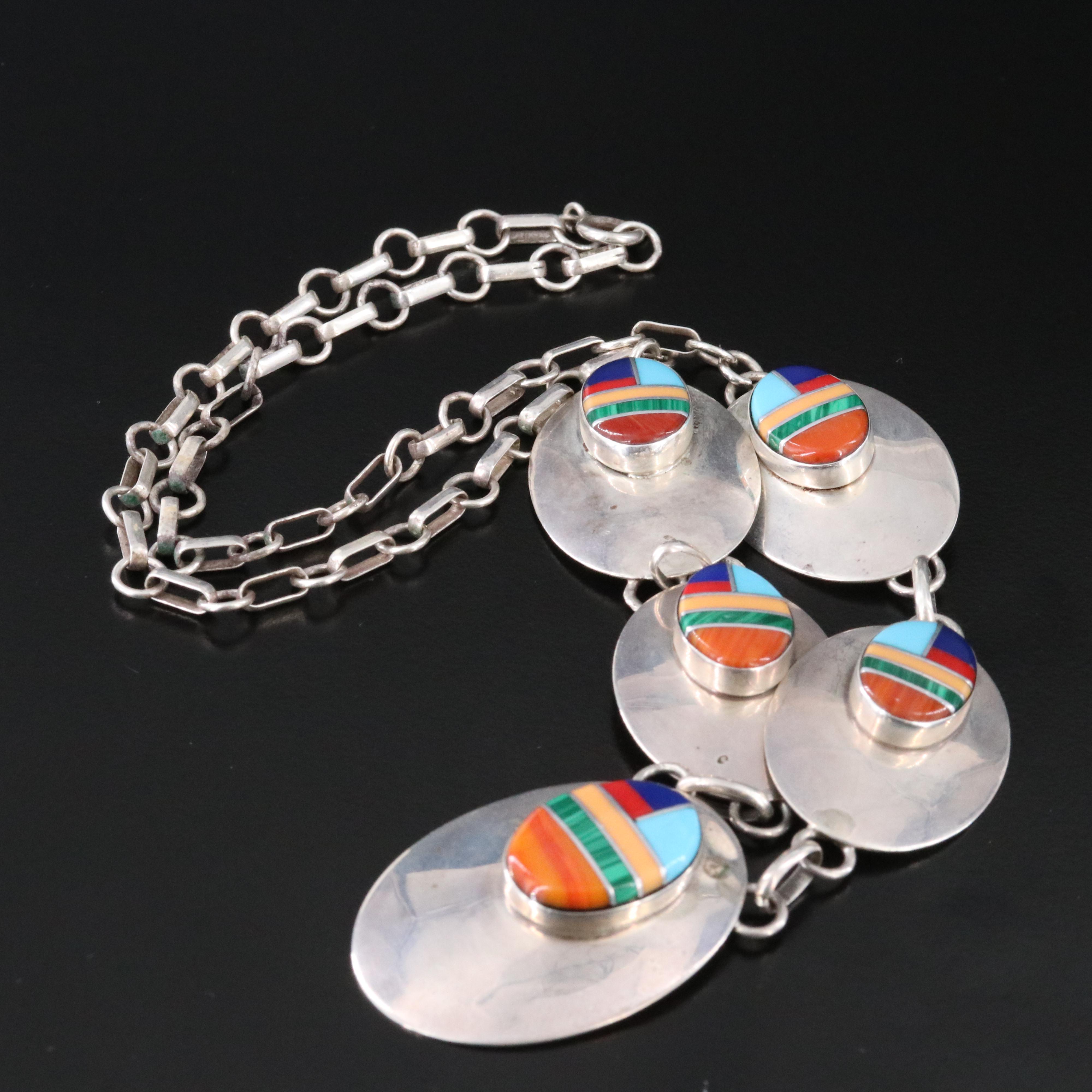 Sterling Inlaid Faux Gemstone Jewelry Set