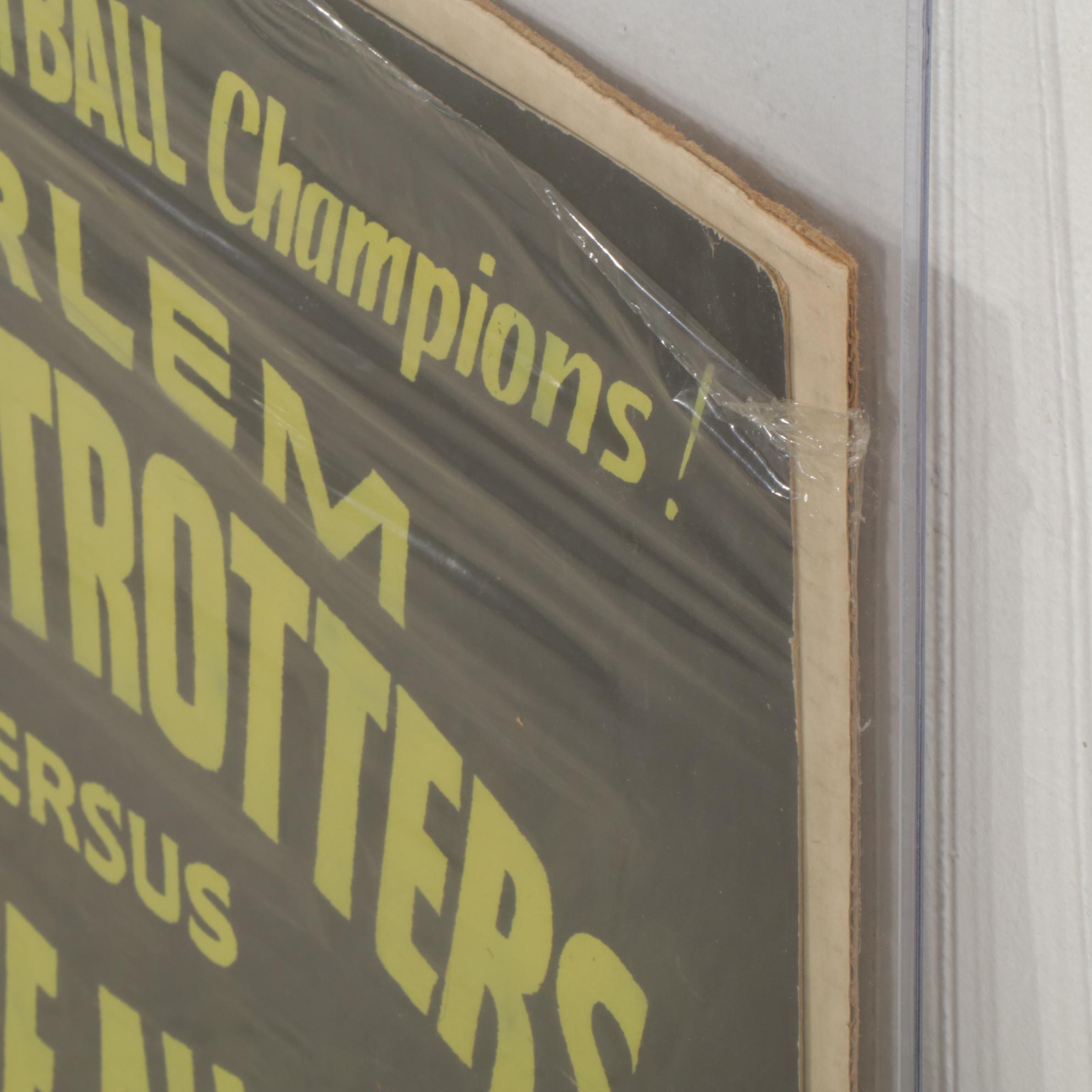 Harlem Globe-Trotters Against College All-Stars Game Advertising Poster, 1950