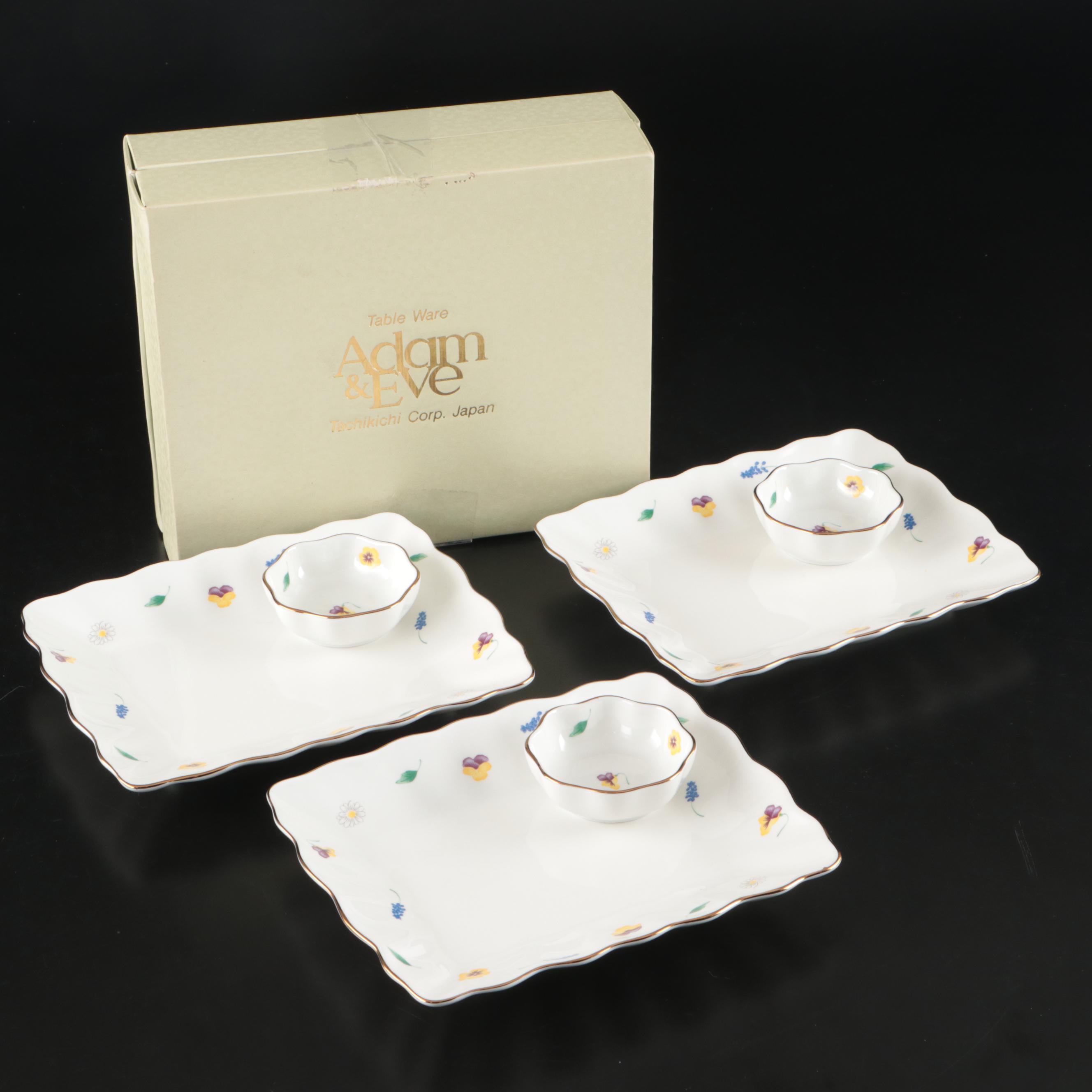 Japanese Porcelain Plates and Bowls with Other Ceramic and Stainless Tableware