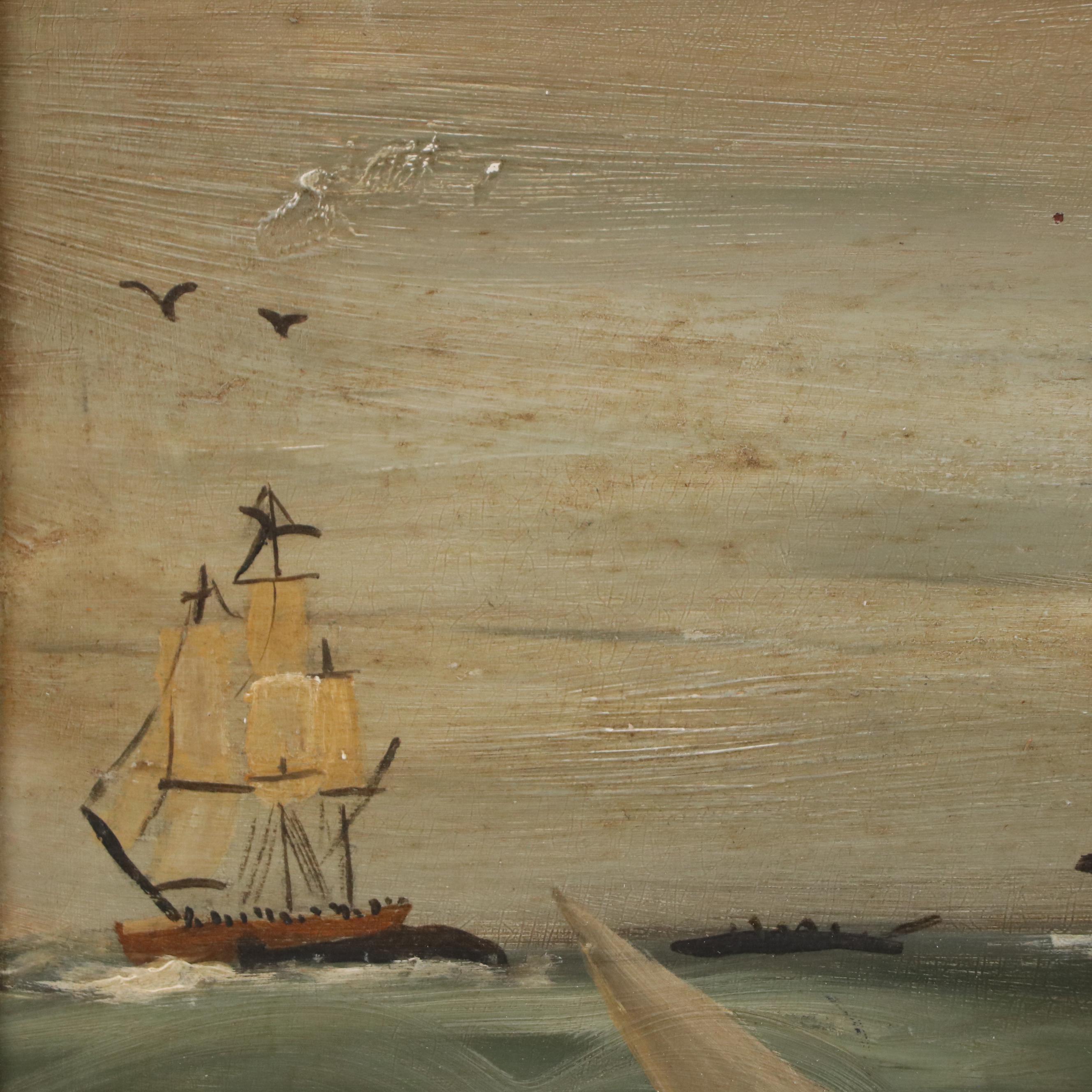 Maritime Oil Painting, Early 20th Century