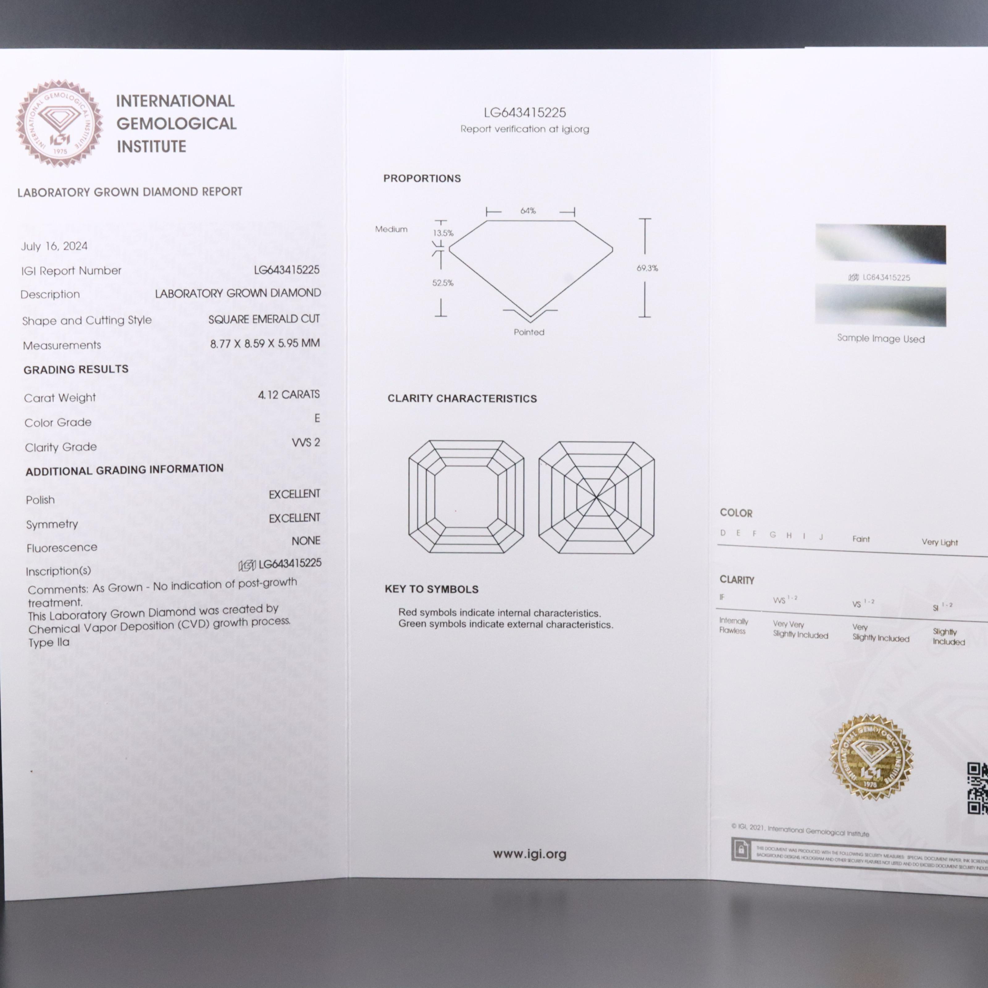 14K 4.66 CTW Lab Grown Diamond Ring with IGI Report
