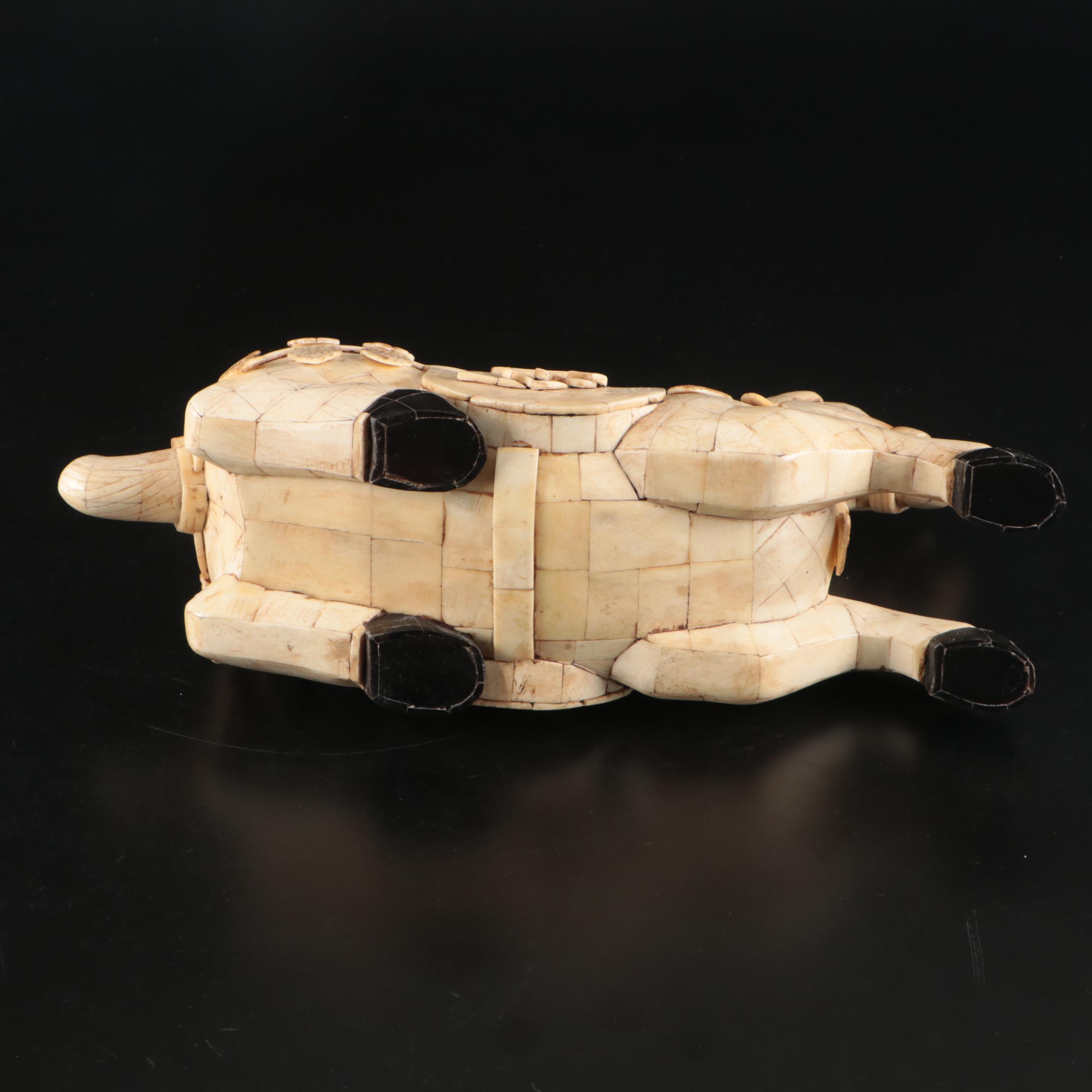 Japanese Carved Bone Decorated Horse Figure