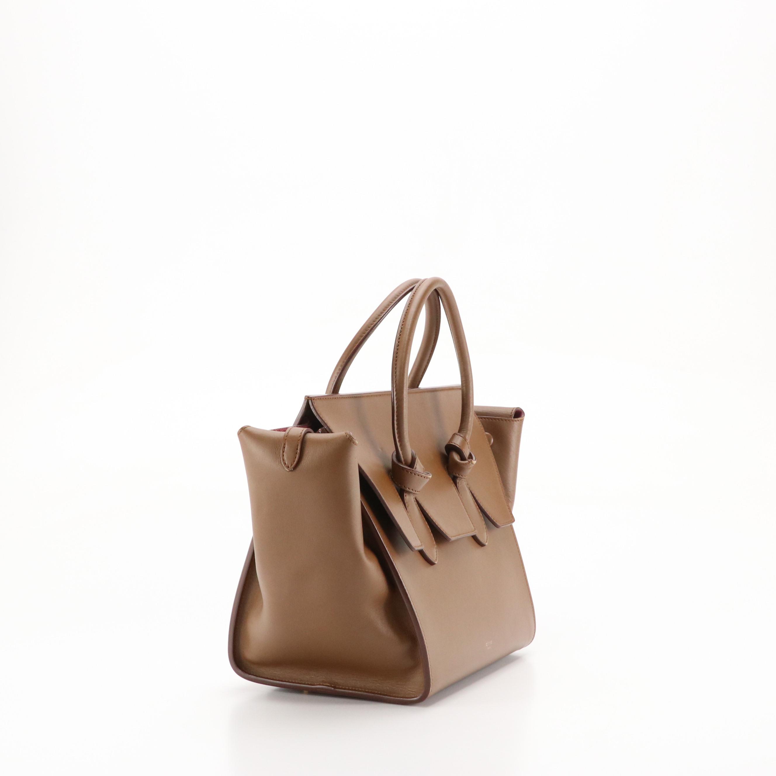 Céline Tie Knot Tote in Brown Calfskin Leather