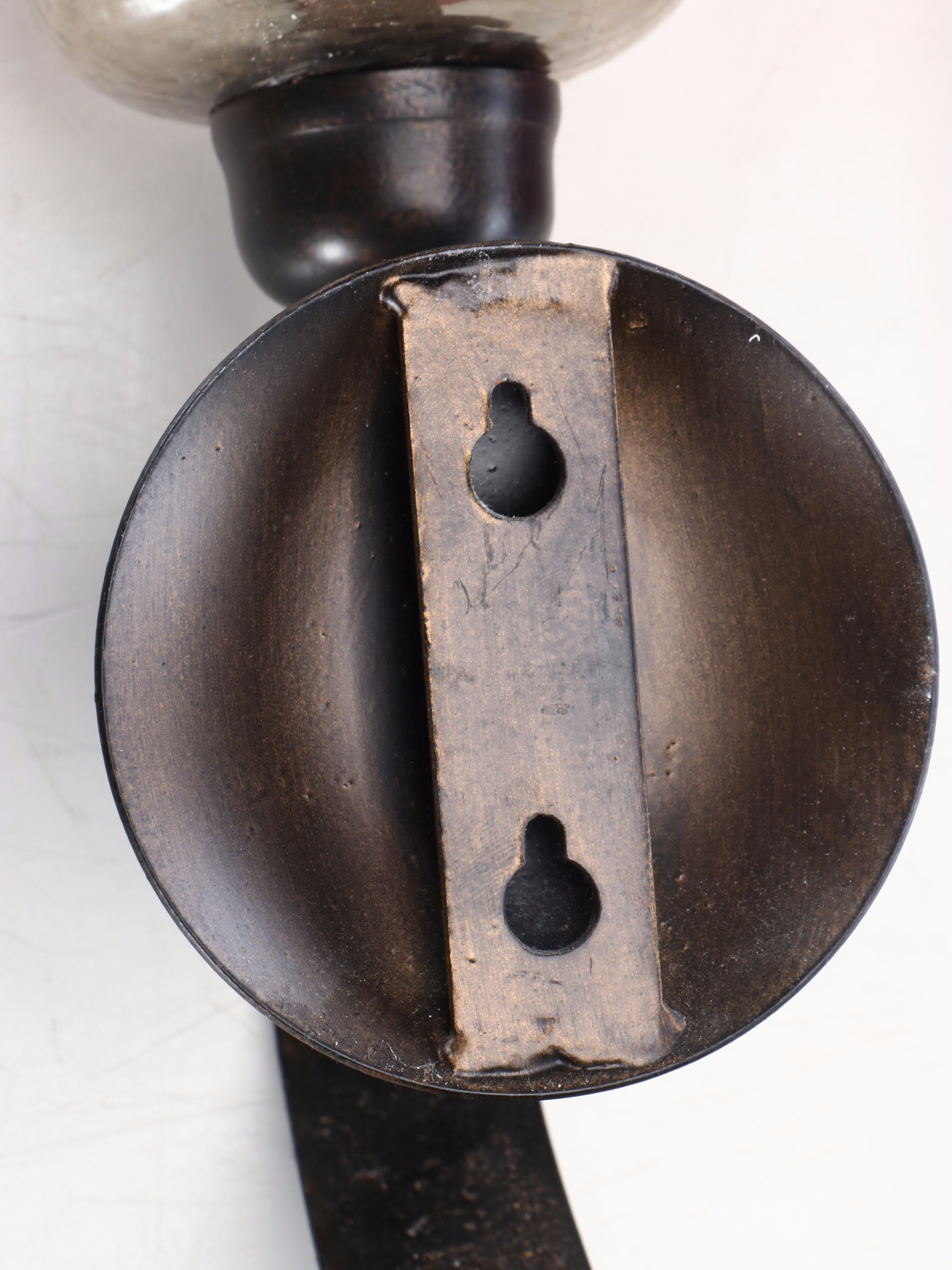 Red and Ivory Glass and Metal Wall Candle Sconces