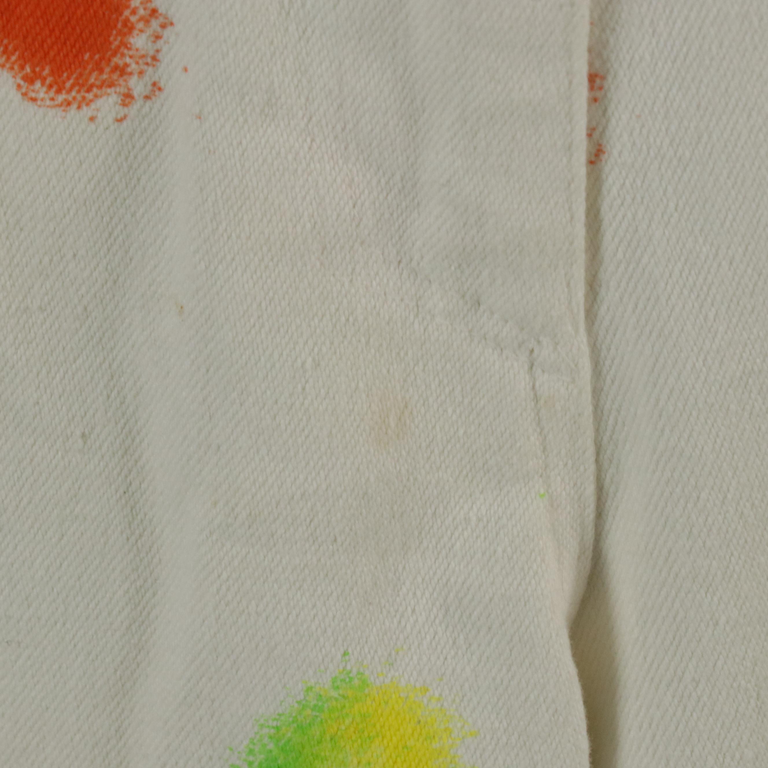 Versus Gianni Versace High-Waisted Jeans in Multicolored Splattered White Denim