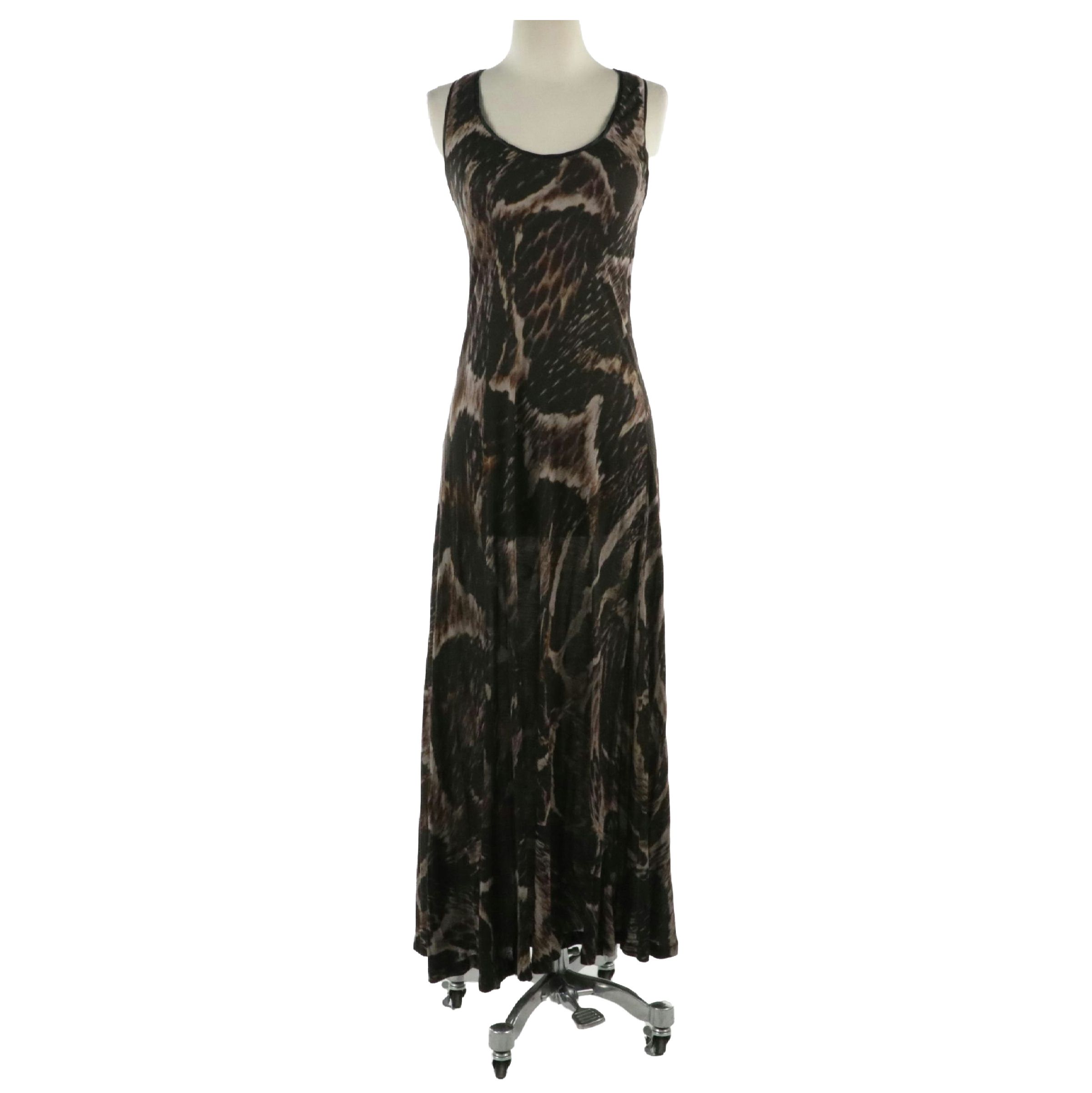 Lanvin Python Print Scoop Neck Sleeveless Maxi Dress