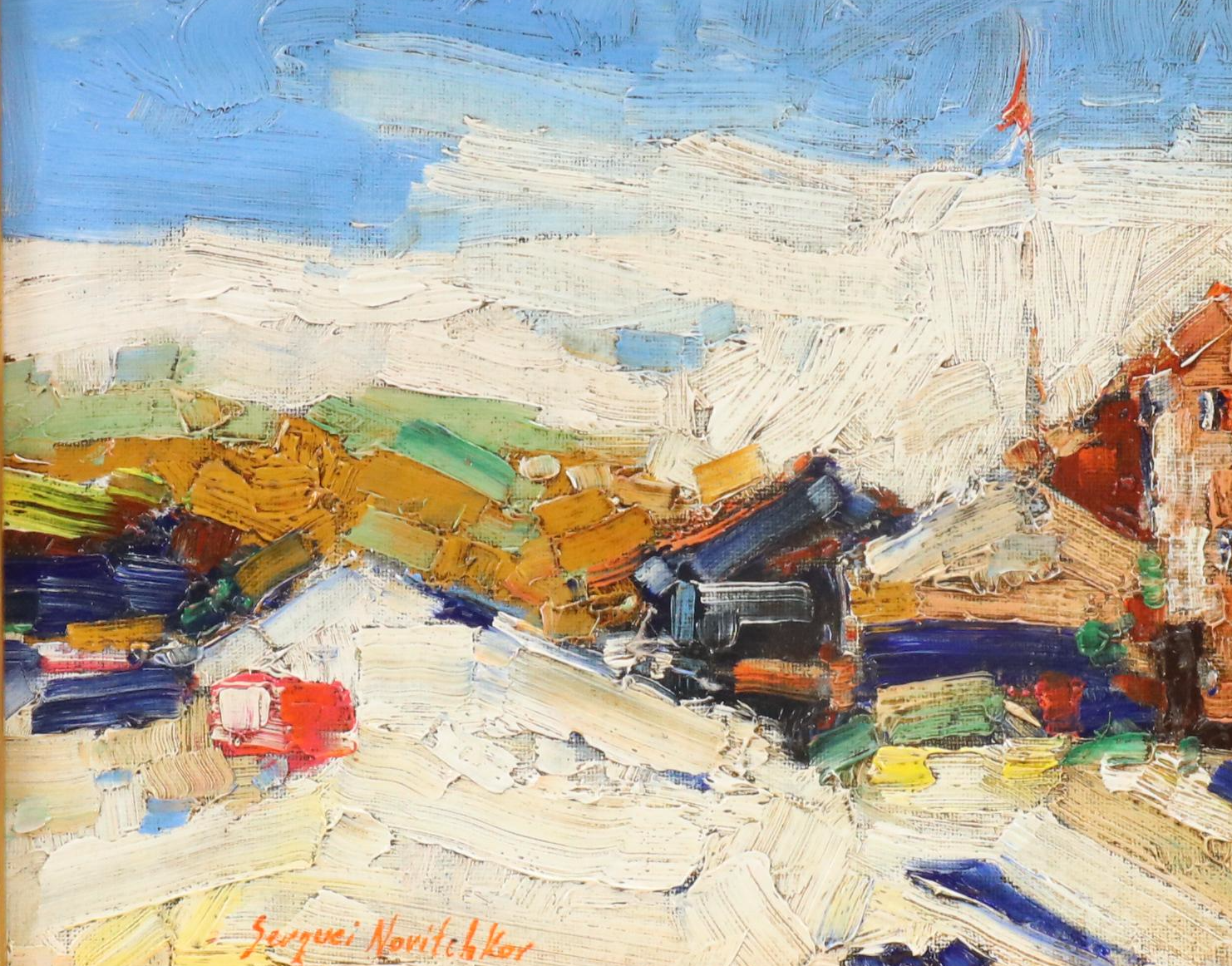 Serguei Novitchkov Stylized Landscape Oil Painting "The House At San Petro, CA"