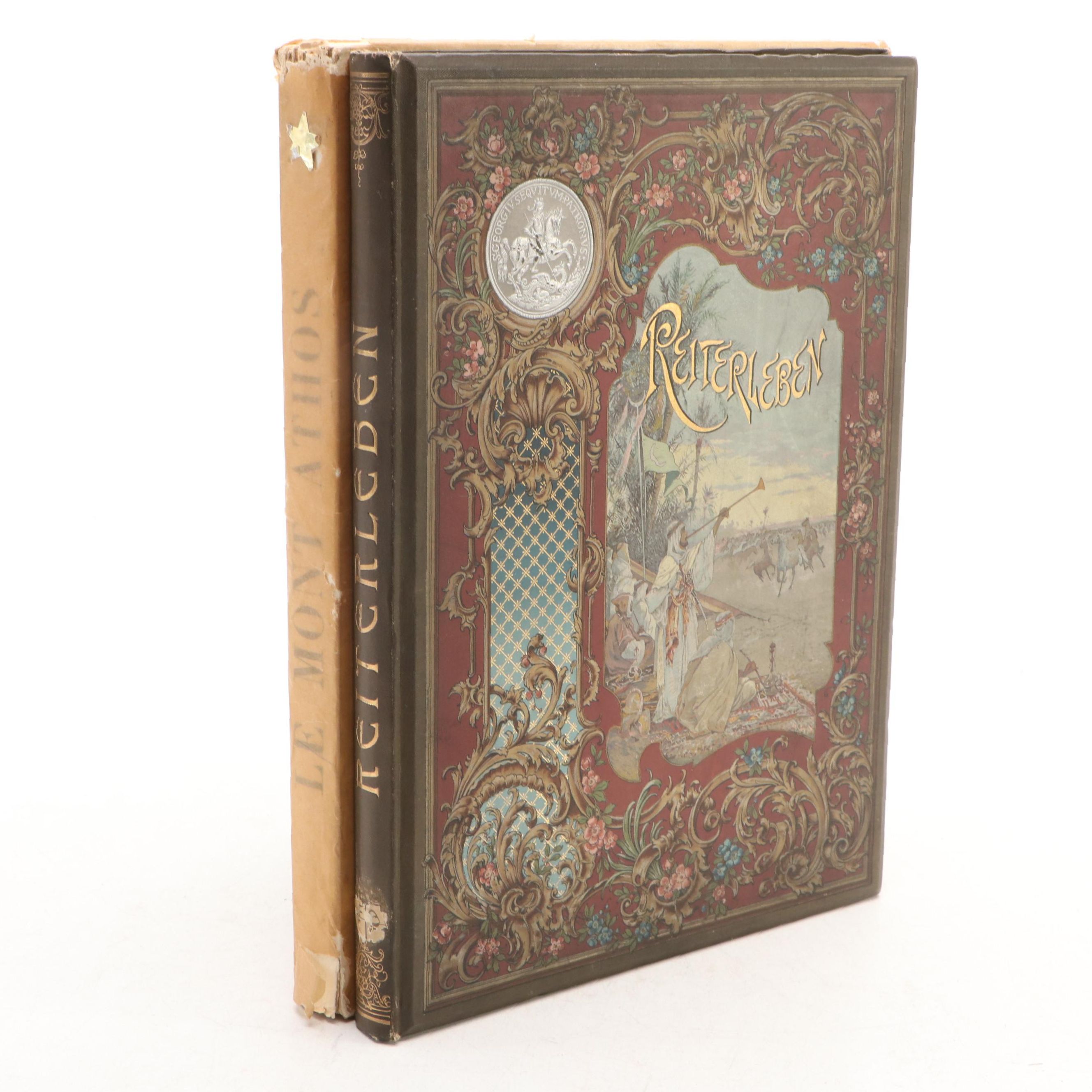 German Language "Reiterleben in Lied und Bild" by Viktor Ritter and Other Book