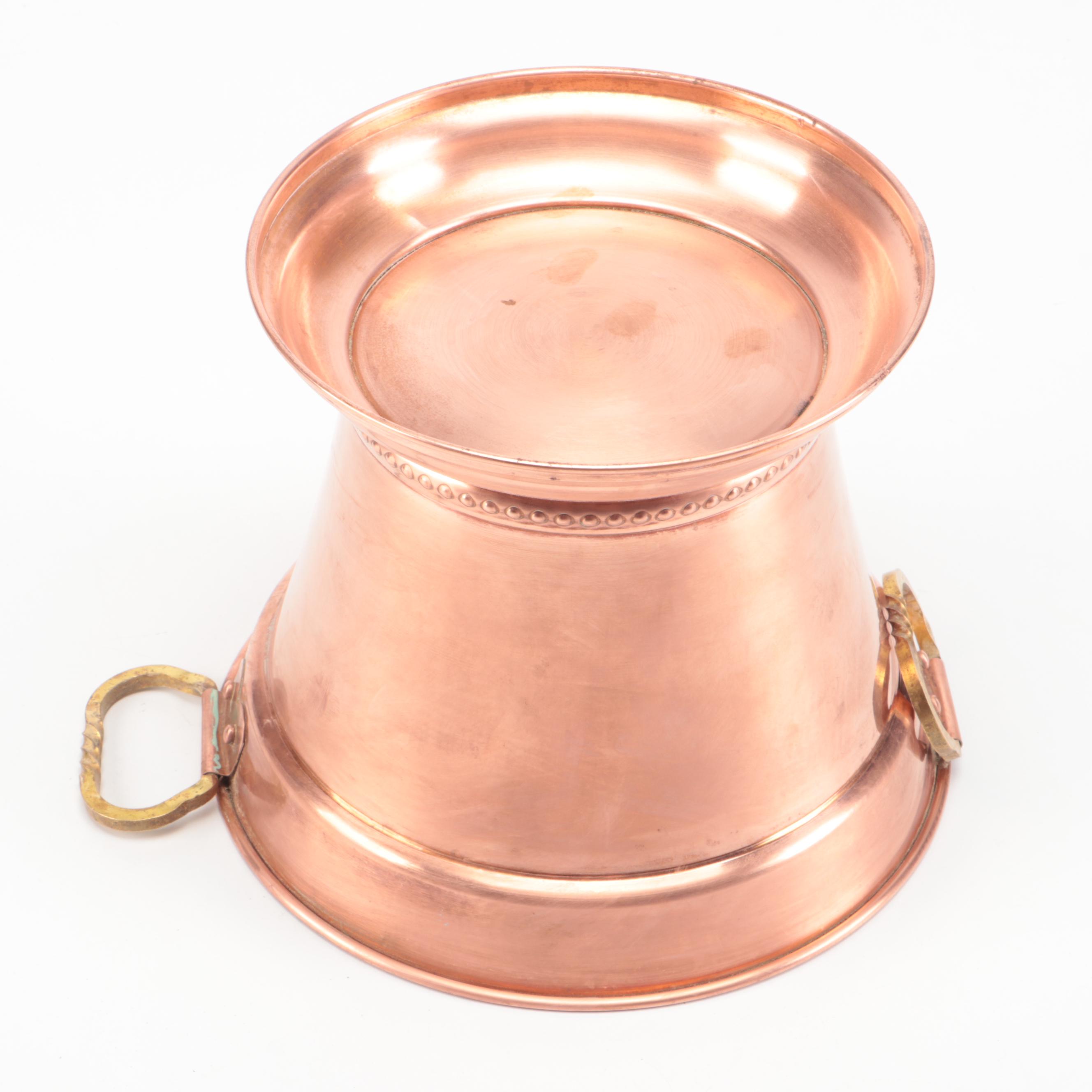 Culinox Copper Finish Cake Mold with Other Copper Planters and Tray