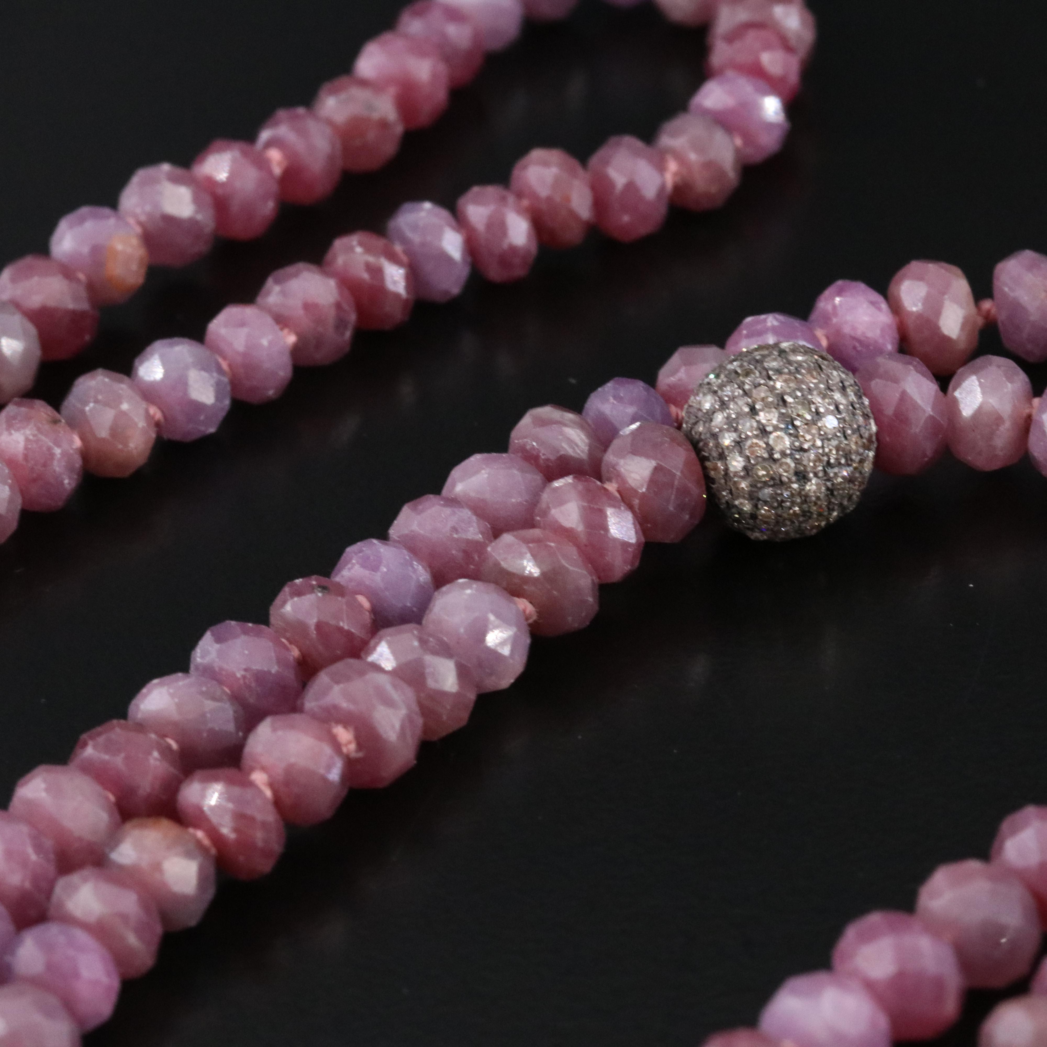 Watermelon Tourmaline Necklace with Diamonds Attributed to Sheryl Lowe