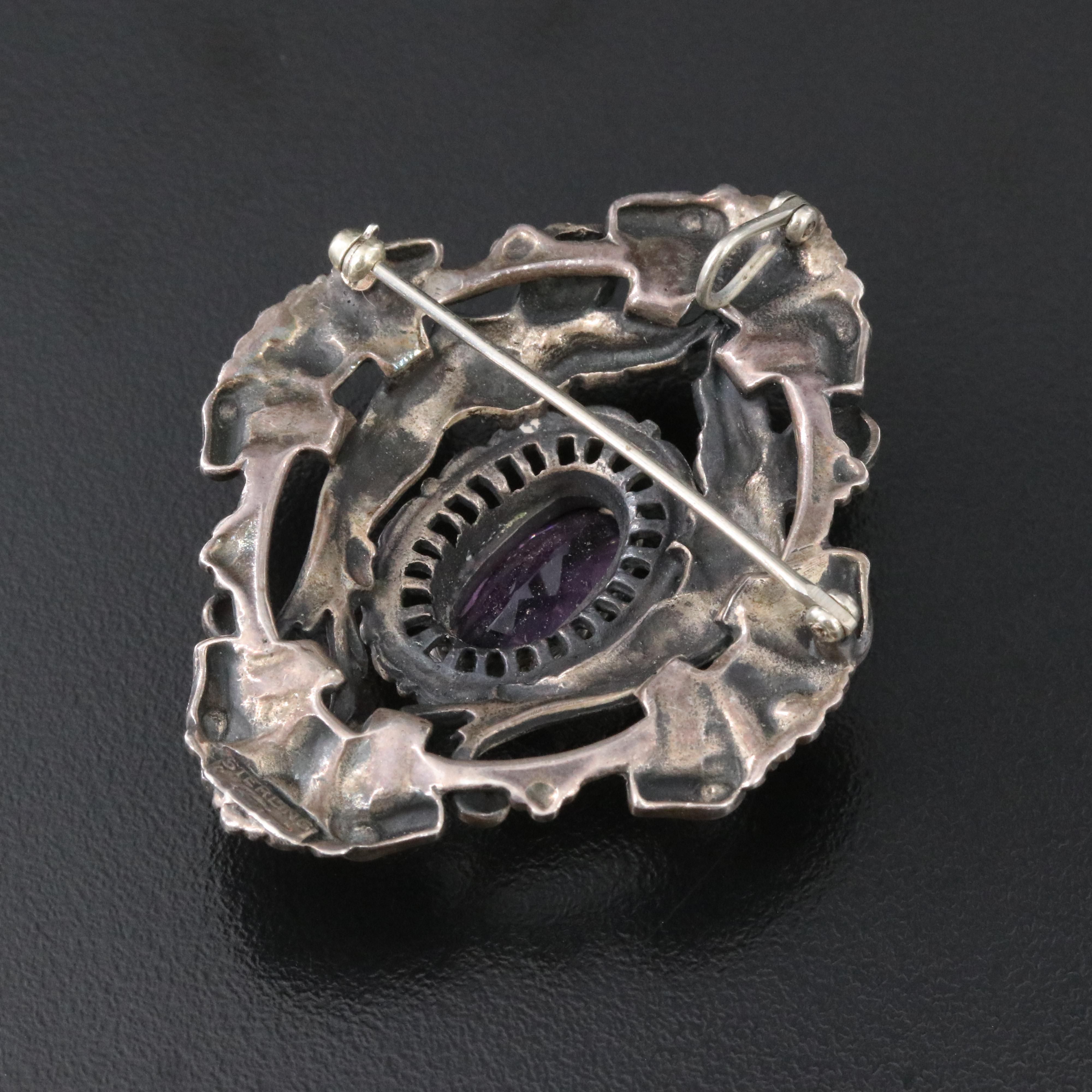Sterling Amethyst Pendant/Brooch