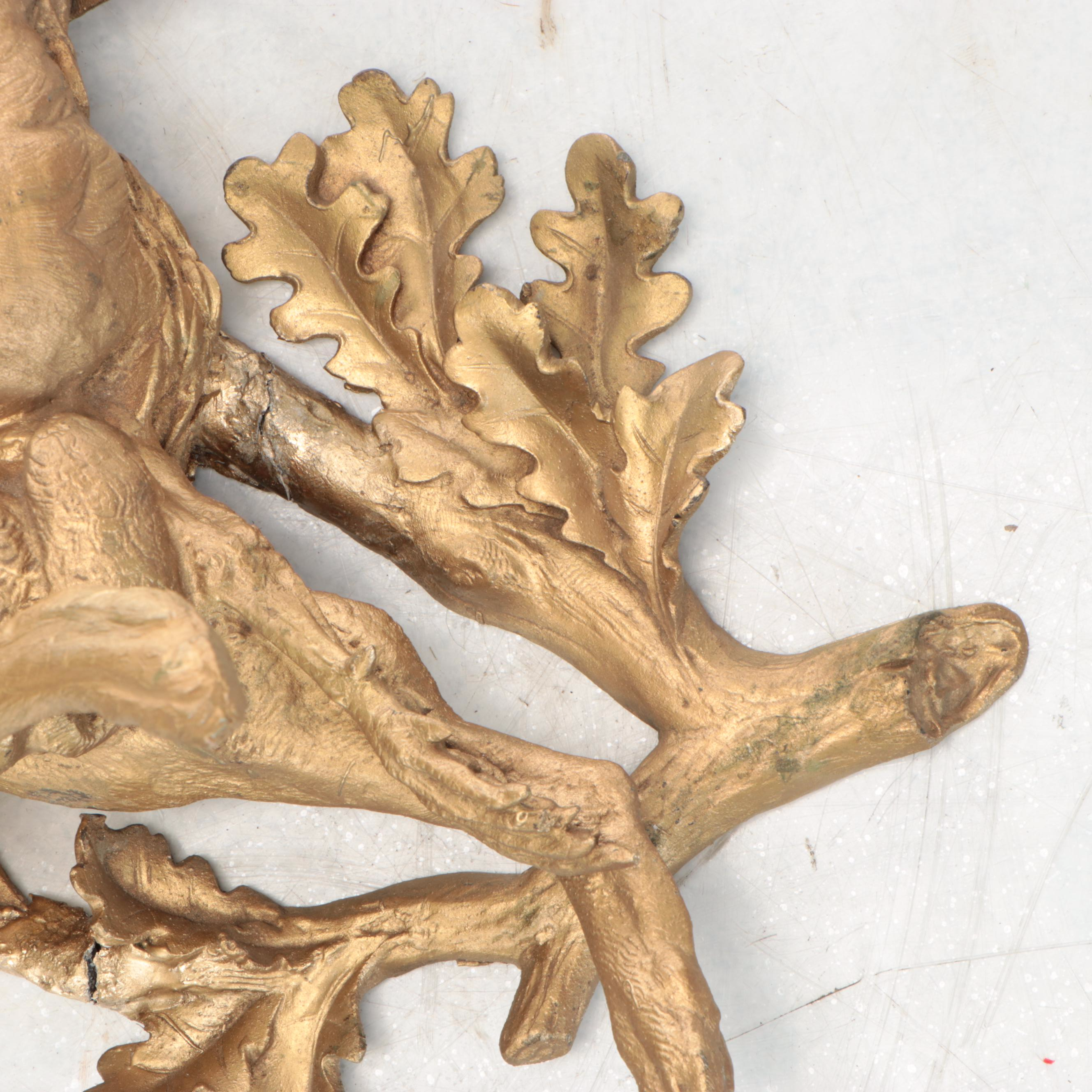 Louis XV Style Gilt Metal  Rabbit and Pheasant Hunting Trophies Plaque