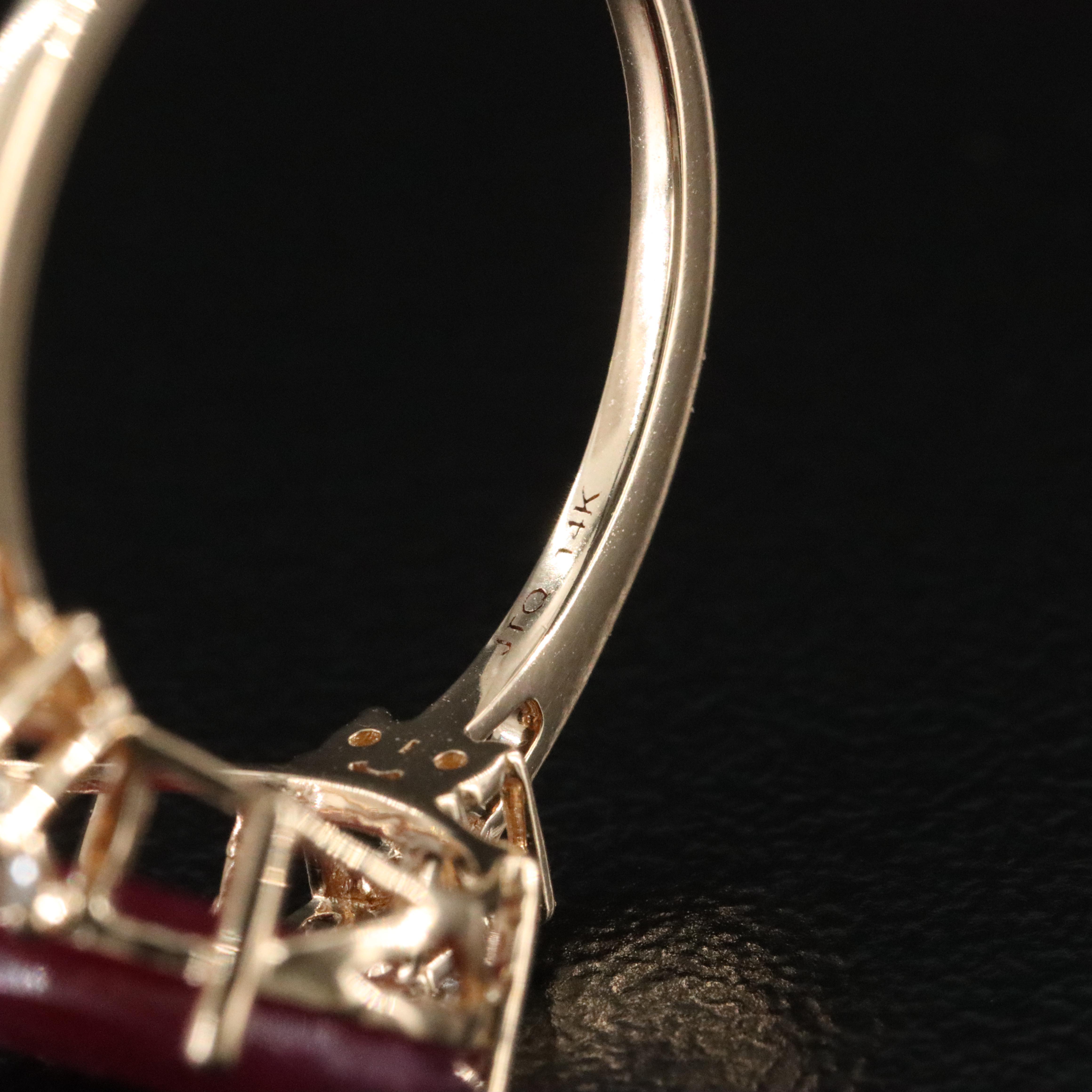 14K Filled Corundum and White Sapphire Ring