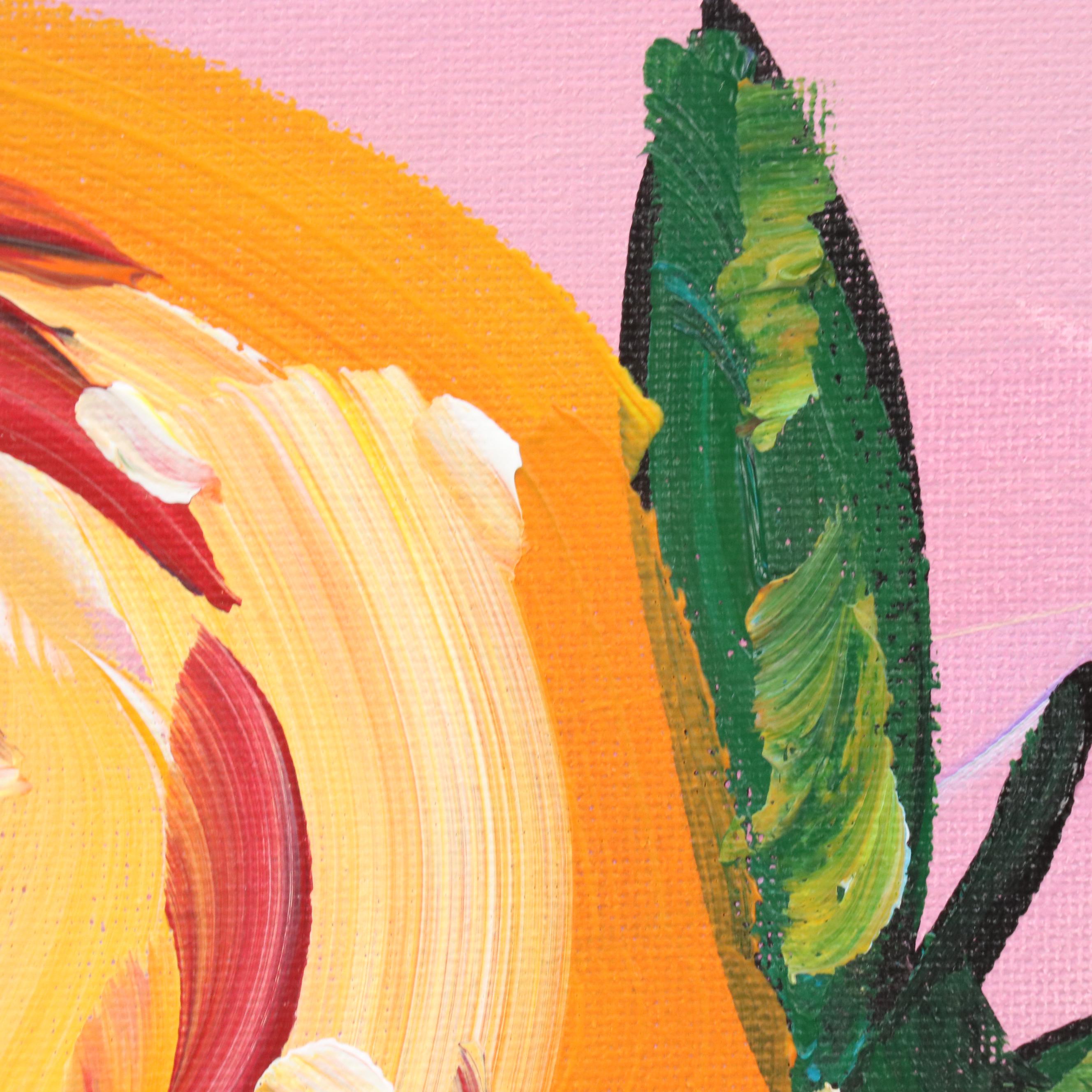 Corbellic Stylized Floral Still Life Acrylic Painting, 2025