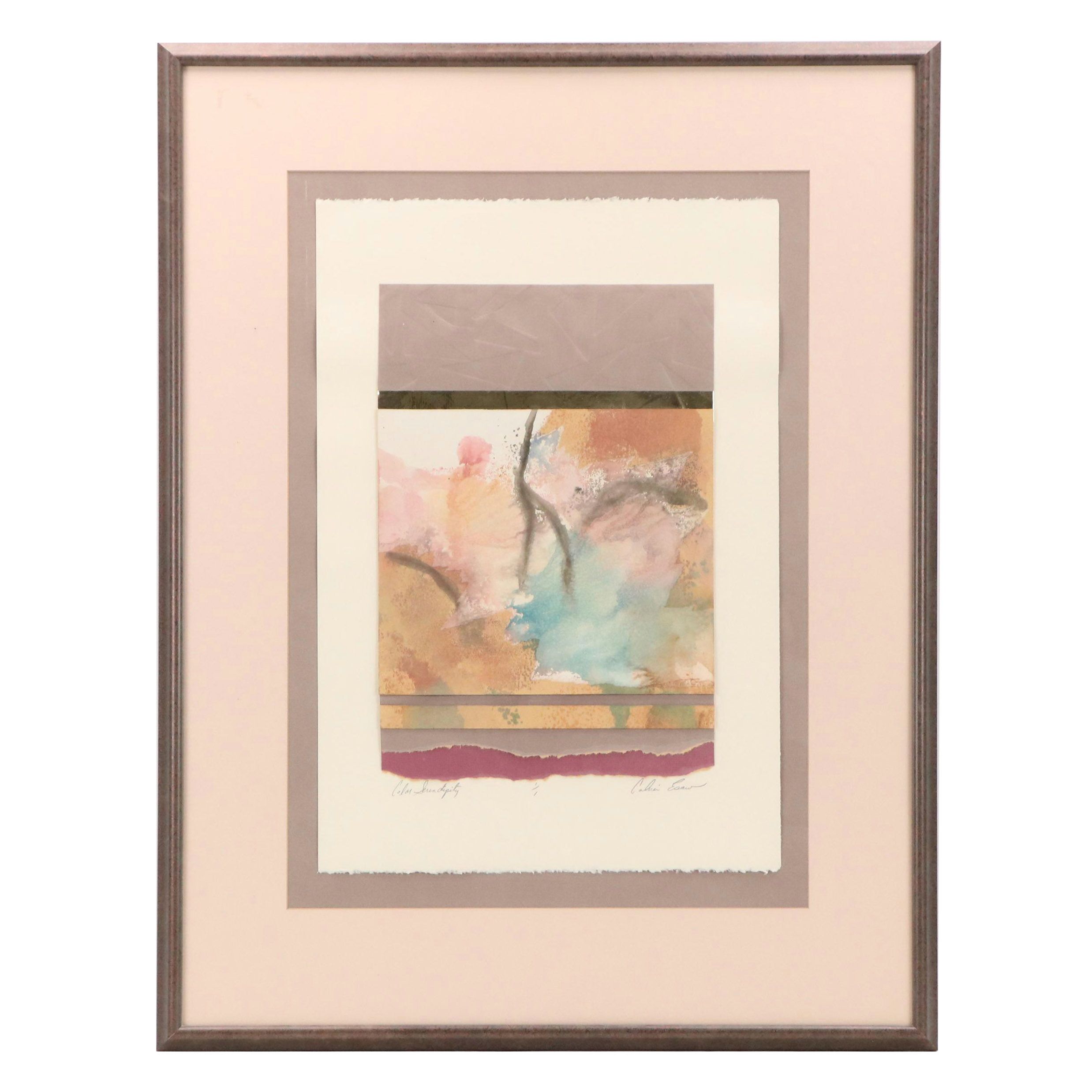 Calvin Esaw Mixed Media Collage "Color Serendipity"