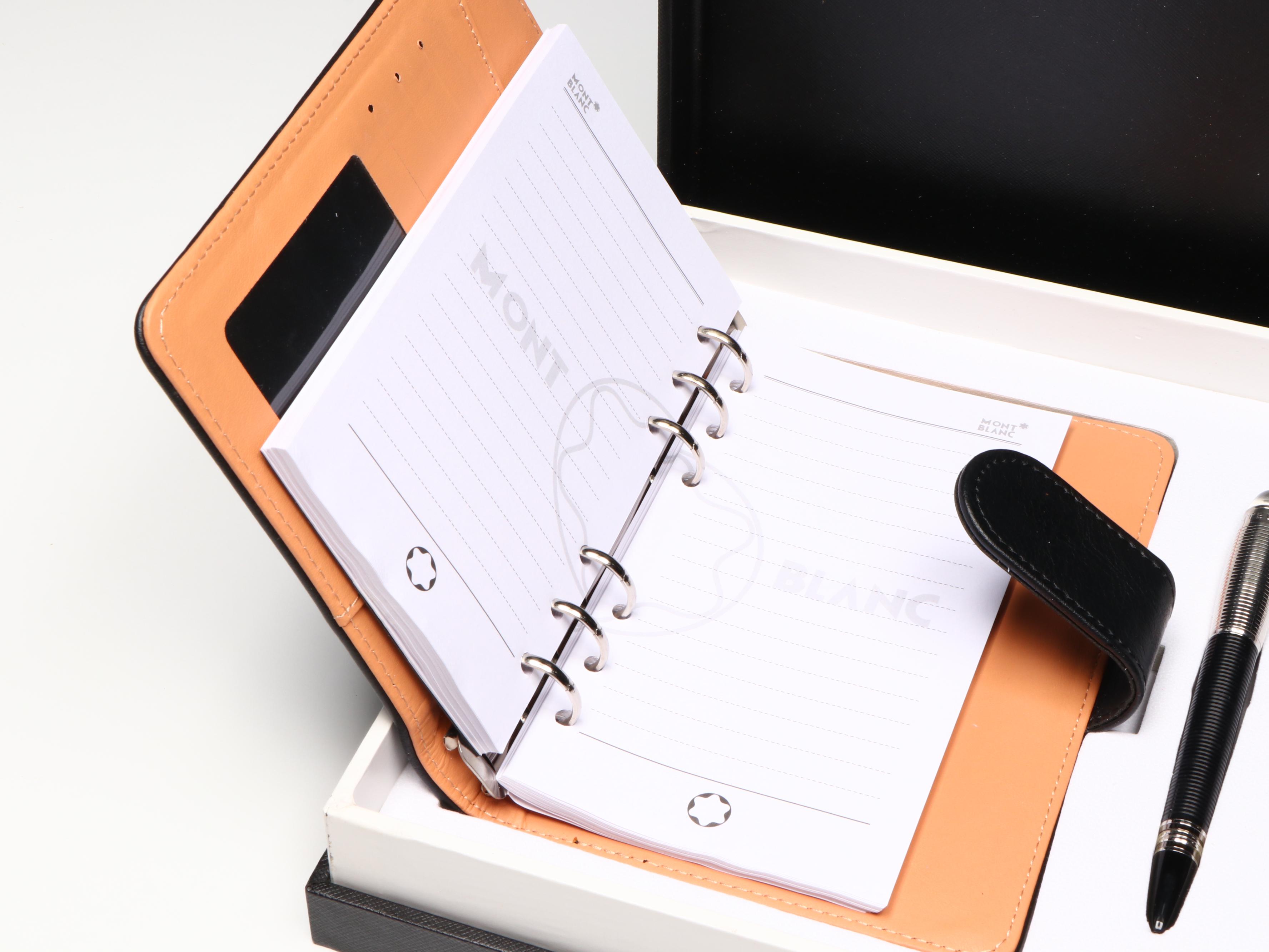 Montblanc Gift Set with StarWalker Fountain Pen, Cufflinks, and Leather Notebook