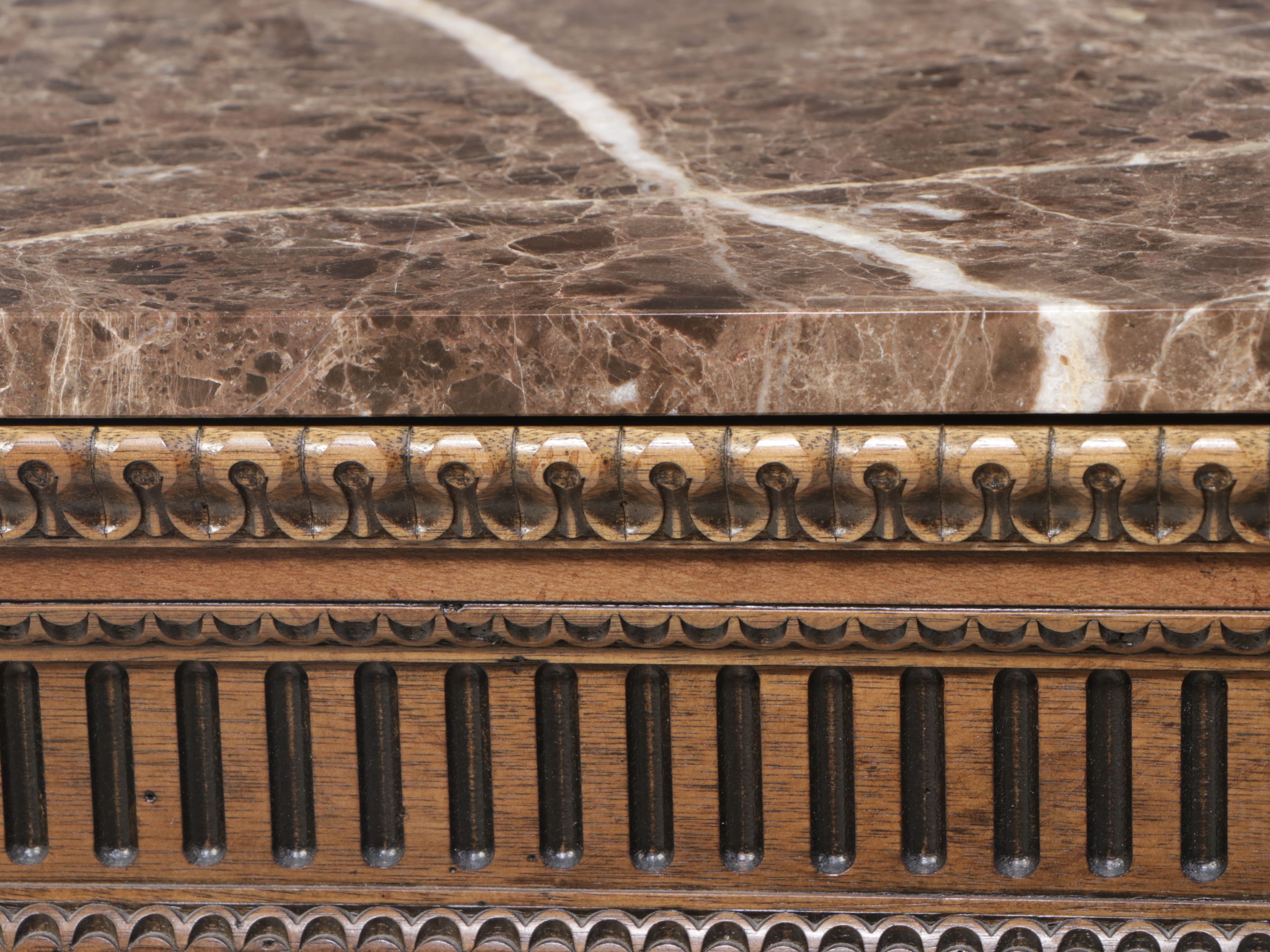 Neoclassical Style  Marble Top Wood Coffee Table