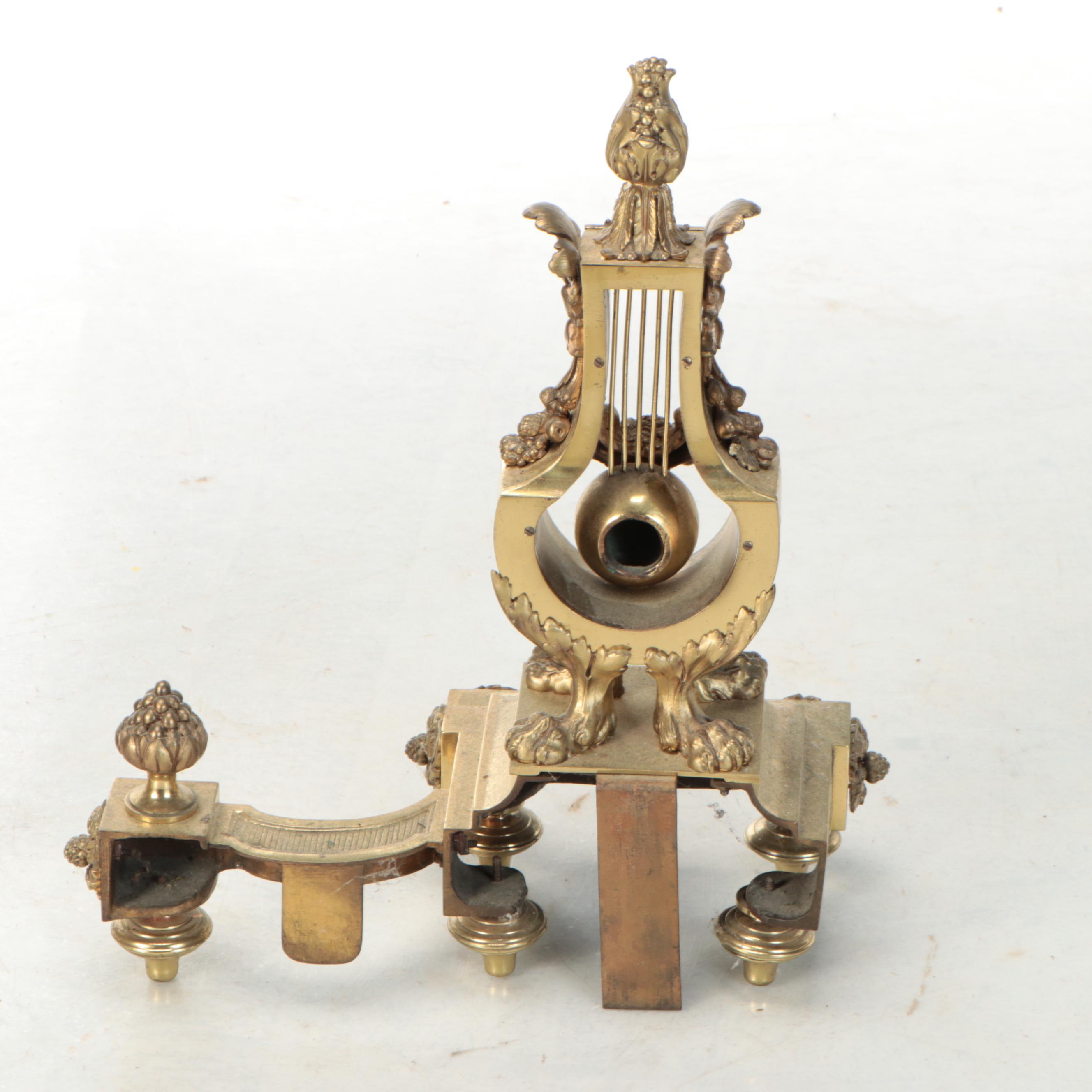 French Directoire Style Gilt Metal Chenets