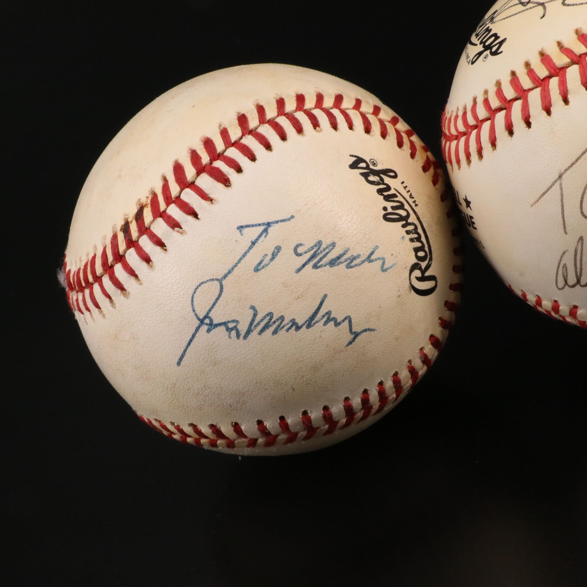 Lou Piniella and Jim Maloney Signed Rawlings Baseballs