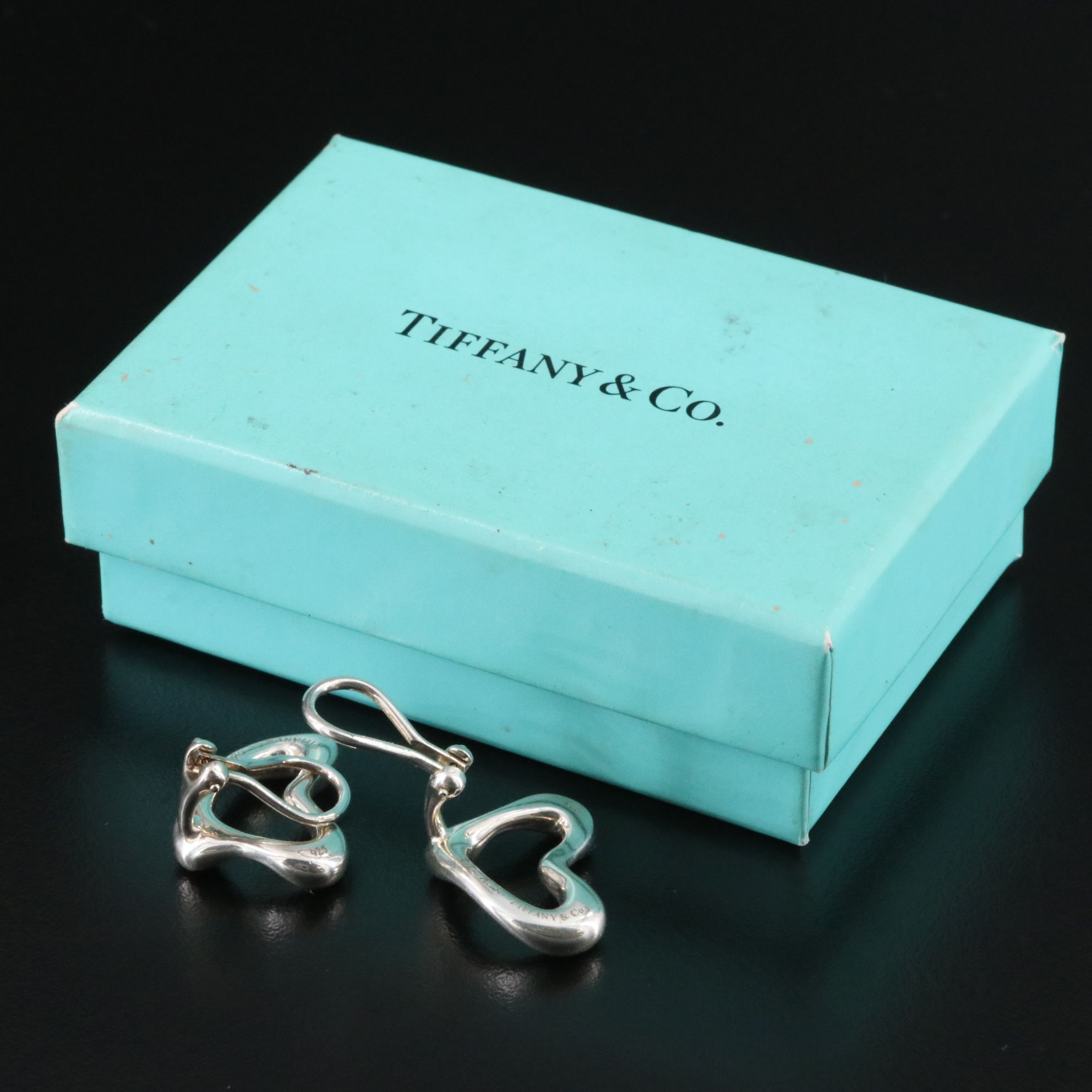 Elsa Peretti for Tiffany & Co. Open Heart Sterling Clip Earrings