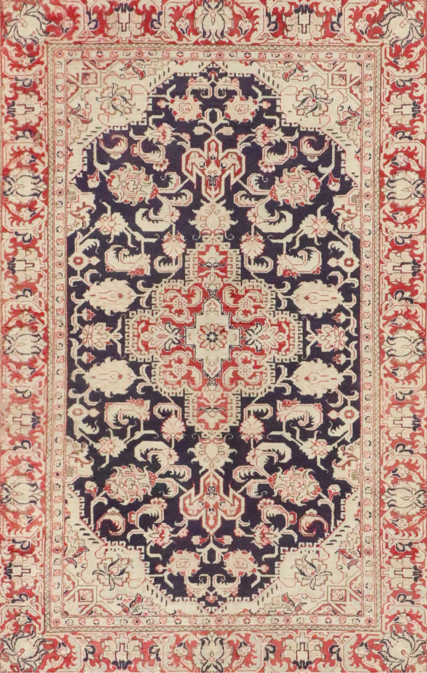 2'5 x 3'8 Hand-Knotted Persian Qom Silk Accent Rug