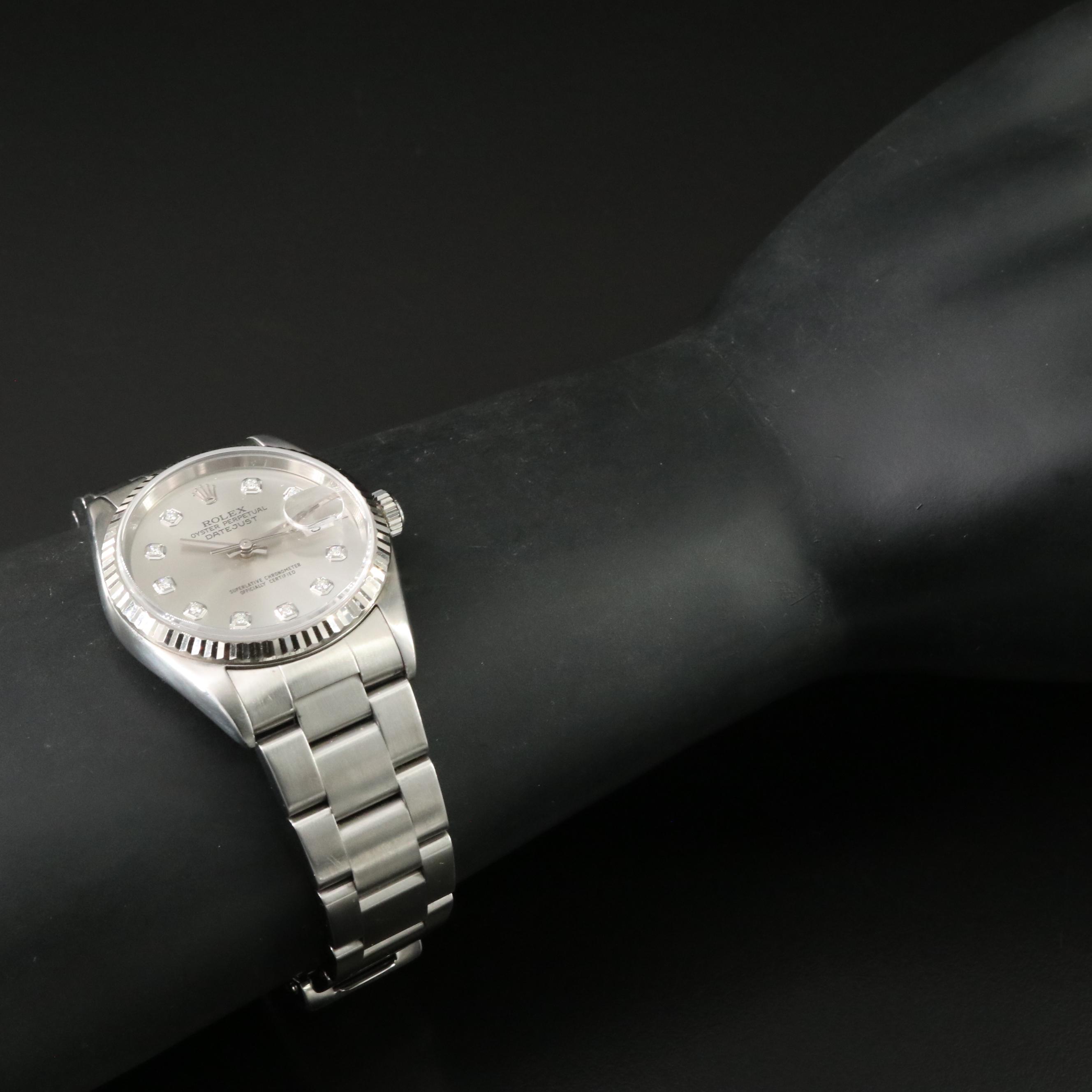 Rolex Datejust 16200 Custom Diamond Watch c.1999