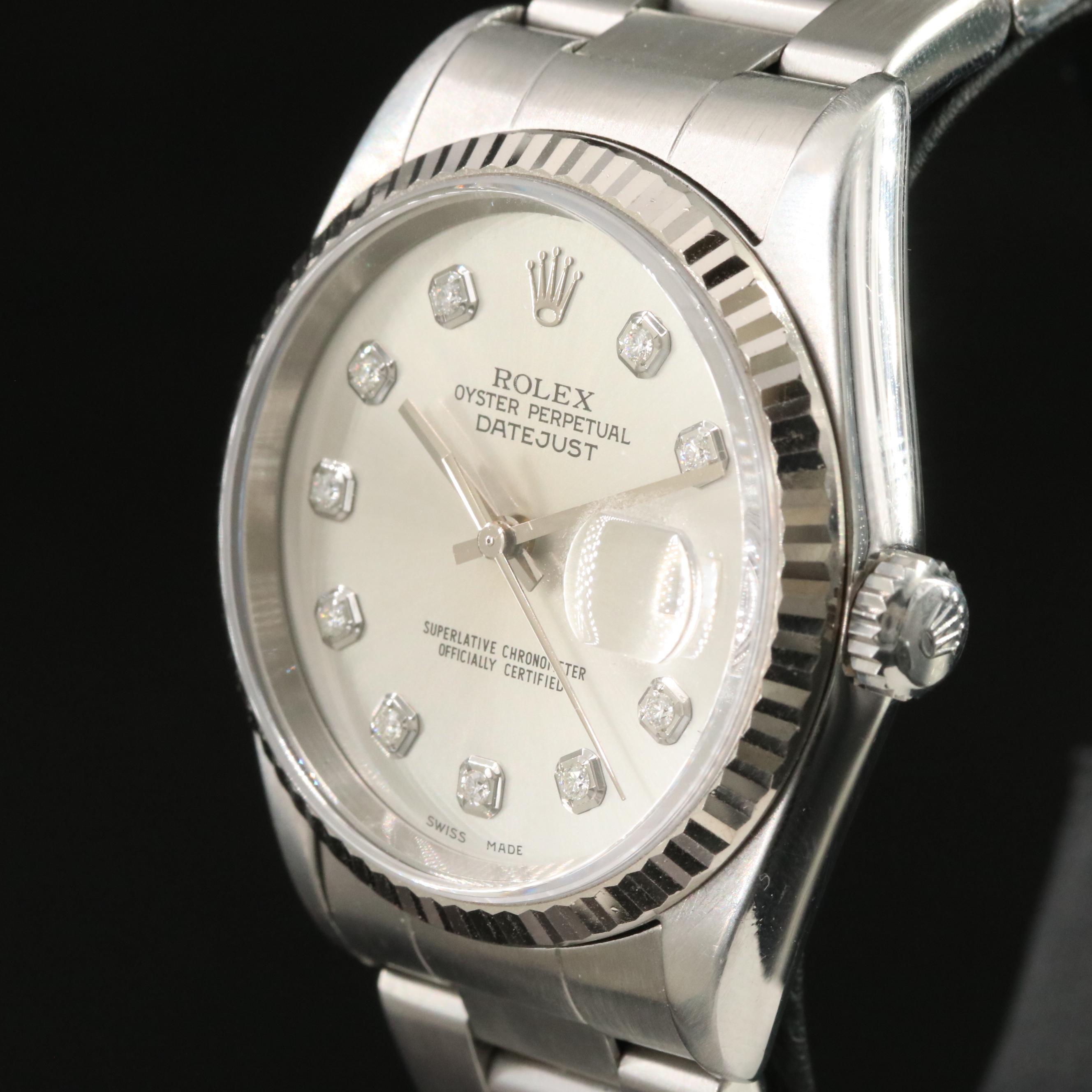 Rolex Datejust 16200 Custom Diamond Watch c.1999