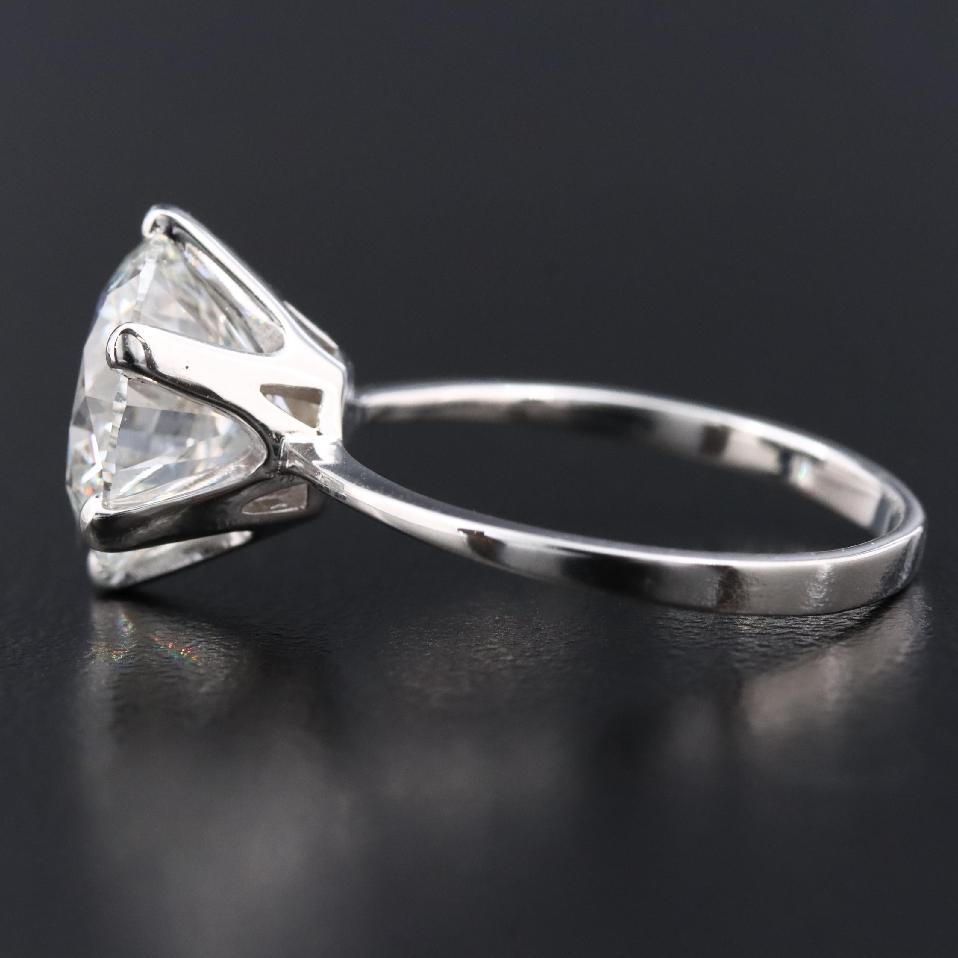 18K 4.02 CT Lab Grown Diamond Solitaire Ring with IGI Report